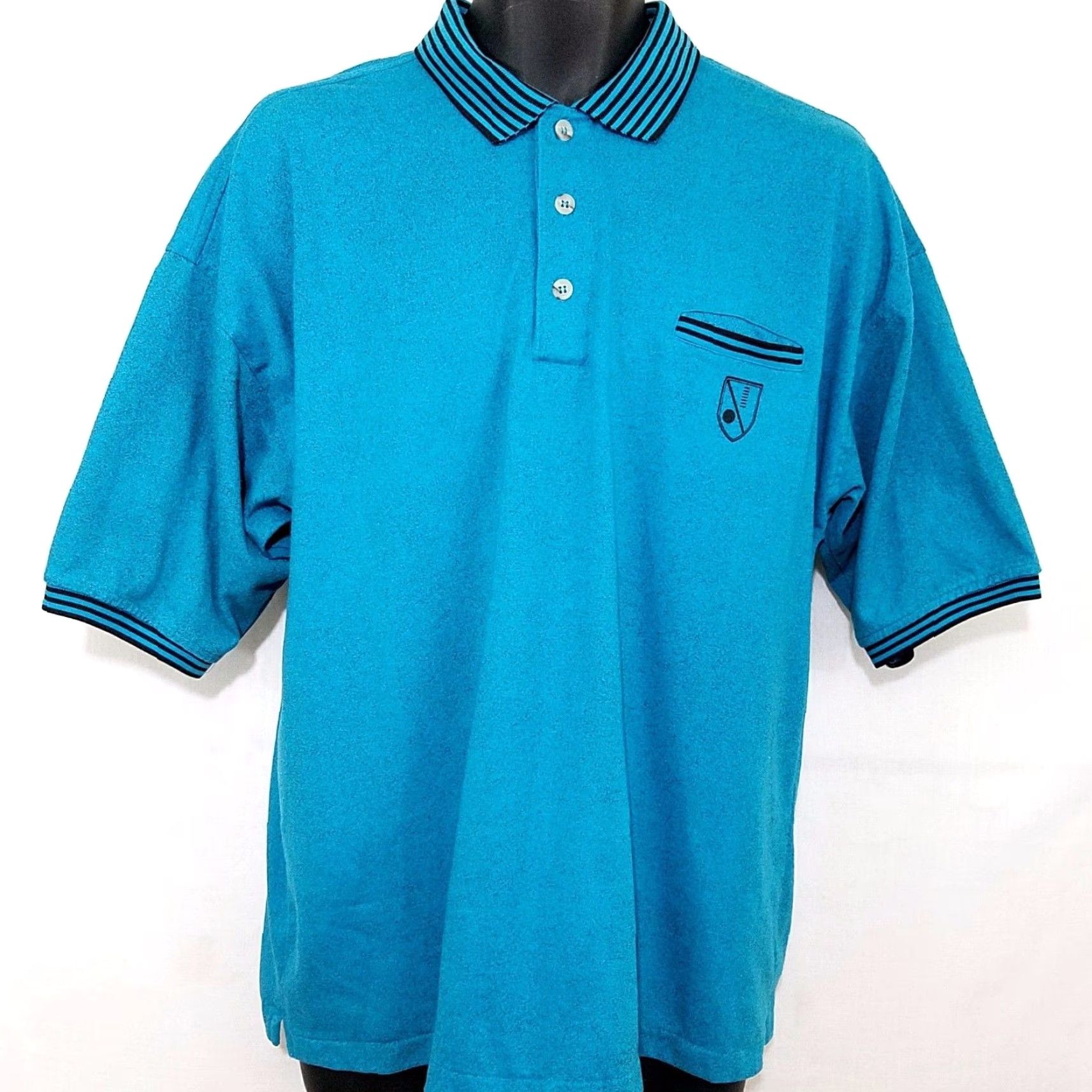 Vintage VINTAGE Xploits Sportswear Polo Shirt Mens XL Blue Teal 80s Streetwear Shirt Mens XL Polo Size US XL / EU 56 / 4 - 3 Thumbnail