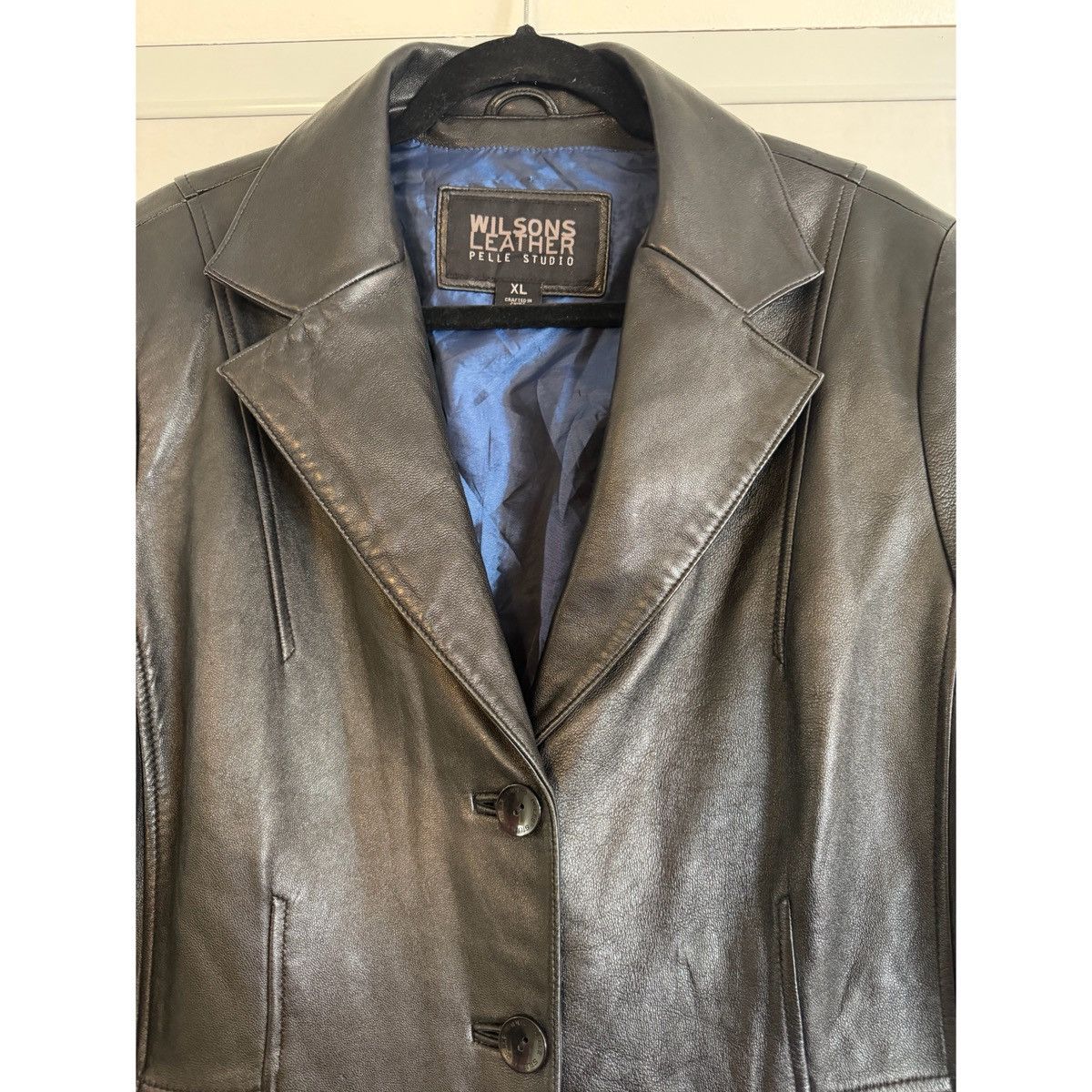 Wilsons Leather WILSONS PELLE STUDIO VINTAGE BLAZER LEATHER JACKET Size XL / US 12-14 / IT 48-50 - 4 Thumbnail