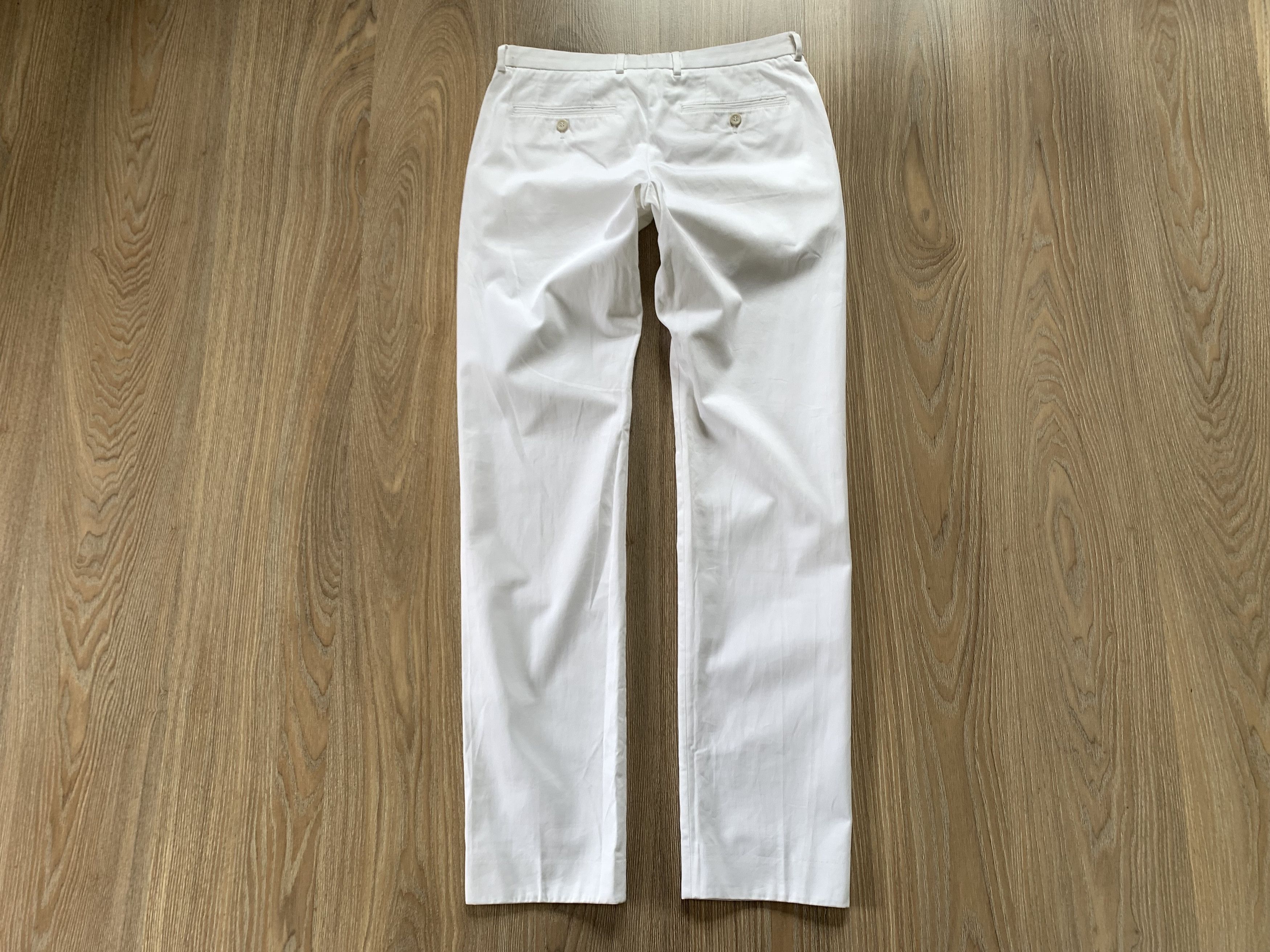 Hugo Boss Hugo Boss White Cotton Tailored Trousers Pants Size 34" / US 12 / IT 48 - 3 Thumbnail