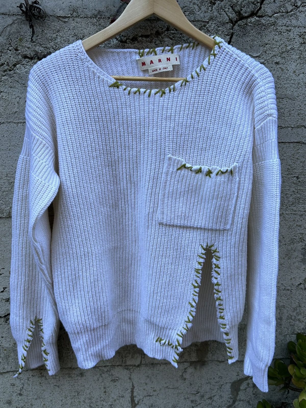 Marni RARE GRAIL Marni raw stitched split sweater Size US S / EU 44-46 / 1 - 3 Thumbnail
