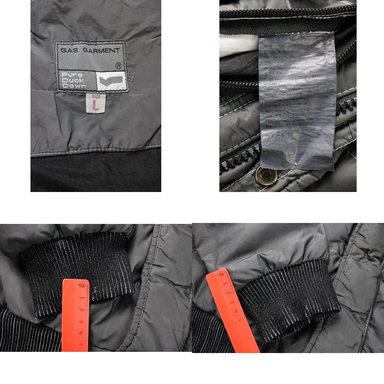 GAS GAS Pure Duck Down Jacket Men's LARGE Quilted Bomber Insulated Ribbed Trims Size US L / EU 52-54 / 3 - 8 Thumbnail