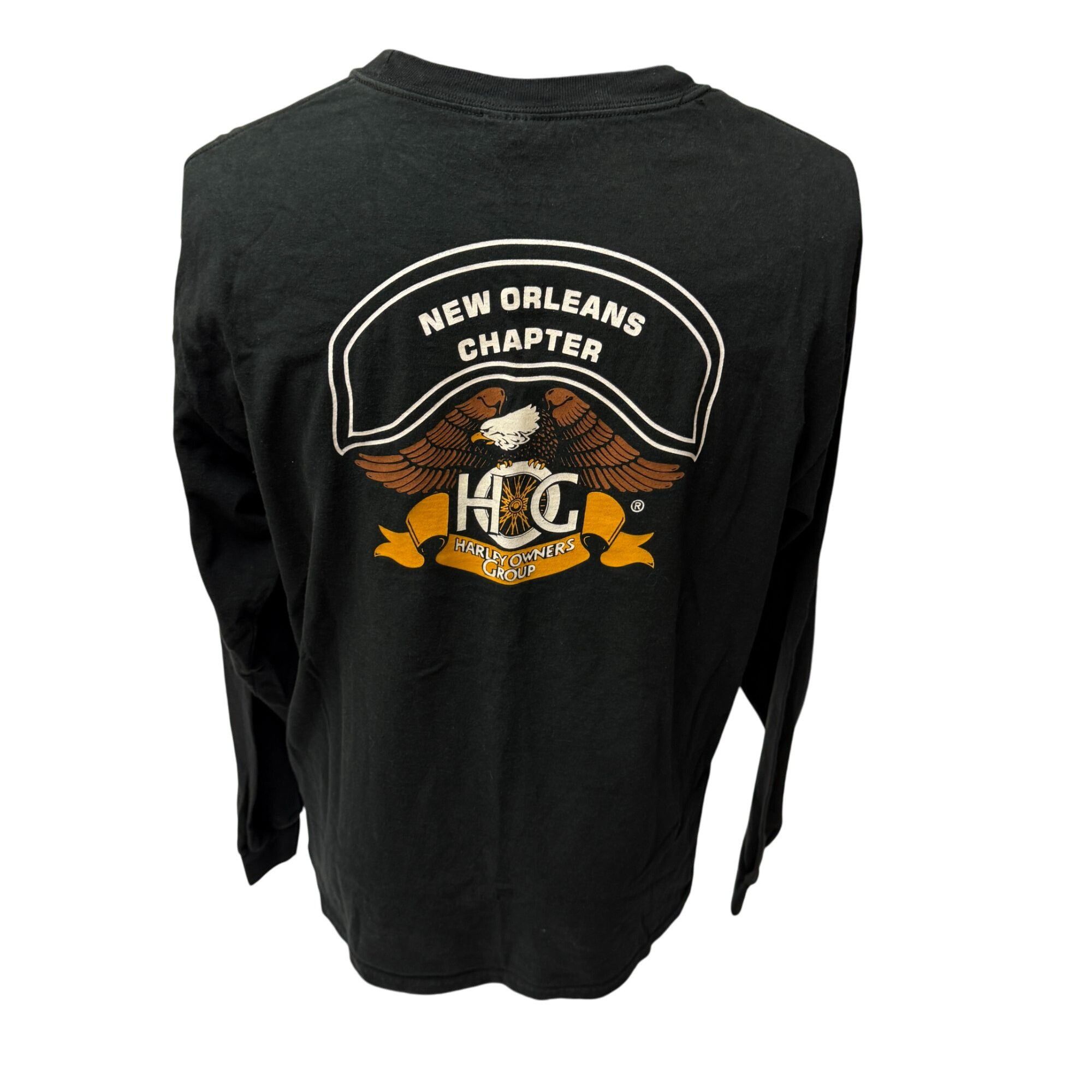 Hanes Y2K HOG Motorcycle Owners Group NEW ORLEANS Chapter Biker LS Size US L / EU 52-54 / 3 - 7 Thumbnail