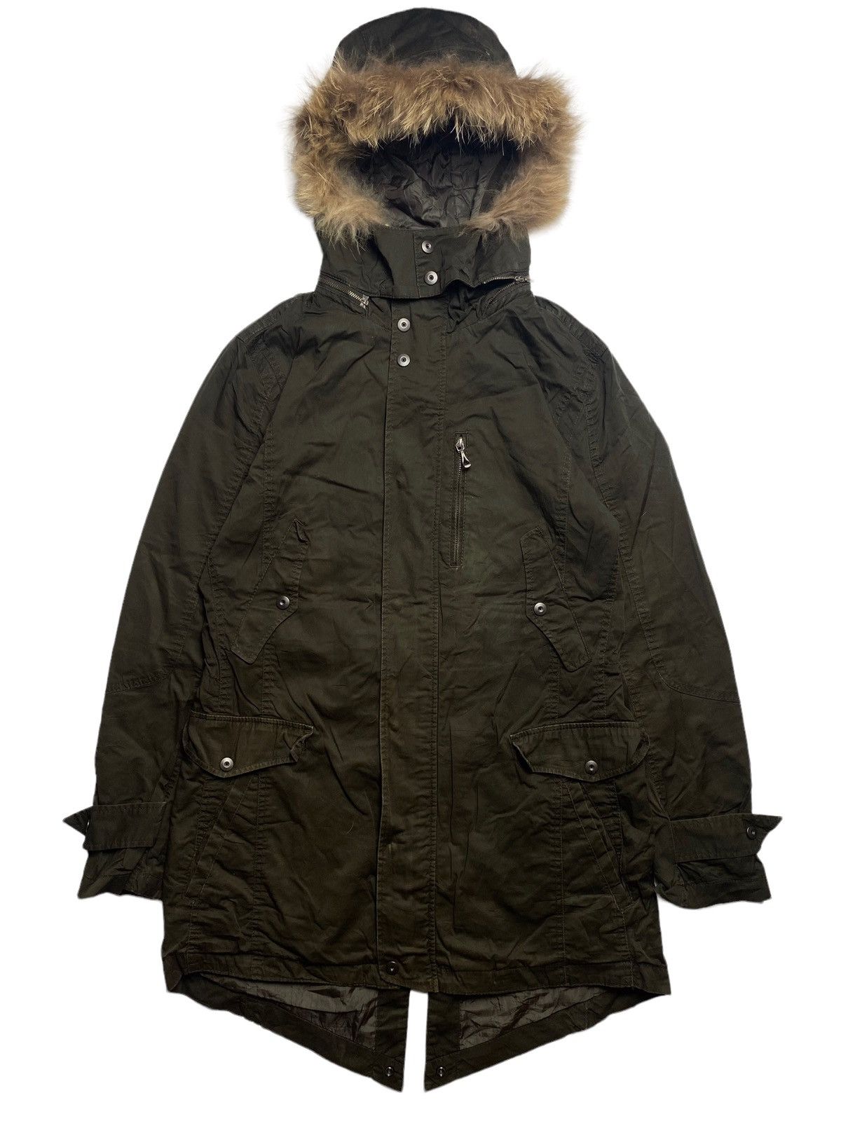 If Six Was Nine 2000s Nicole Club For Man - Fur Raccoon Hoodie Cargo Jacket Size US L / EU 52-54 / 3 - 8 Thumbnail