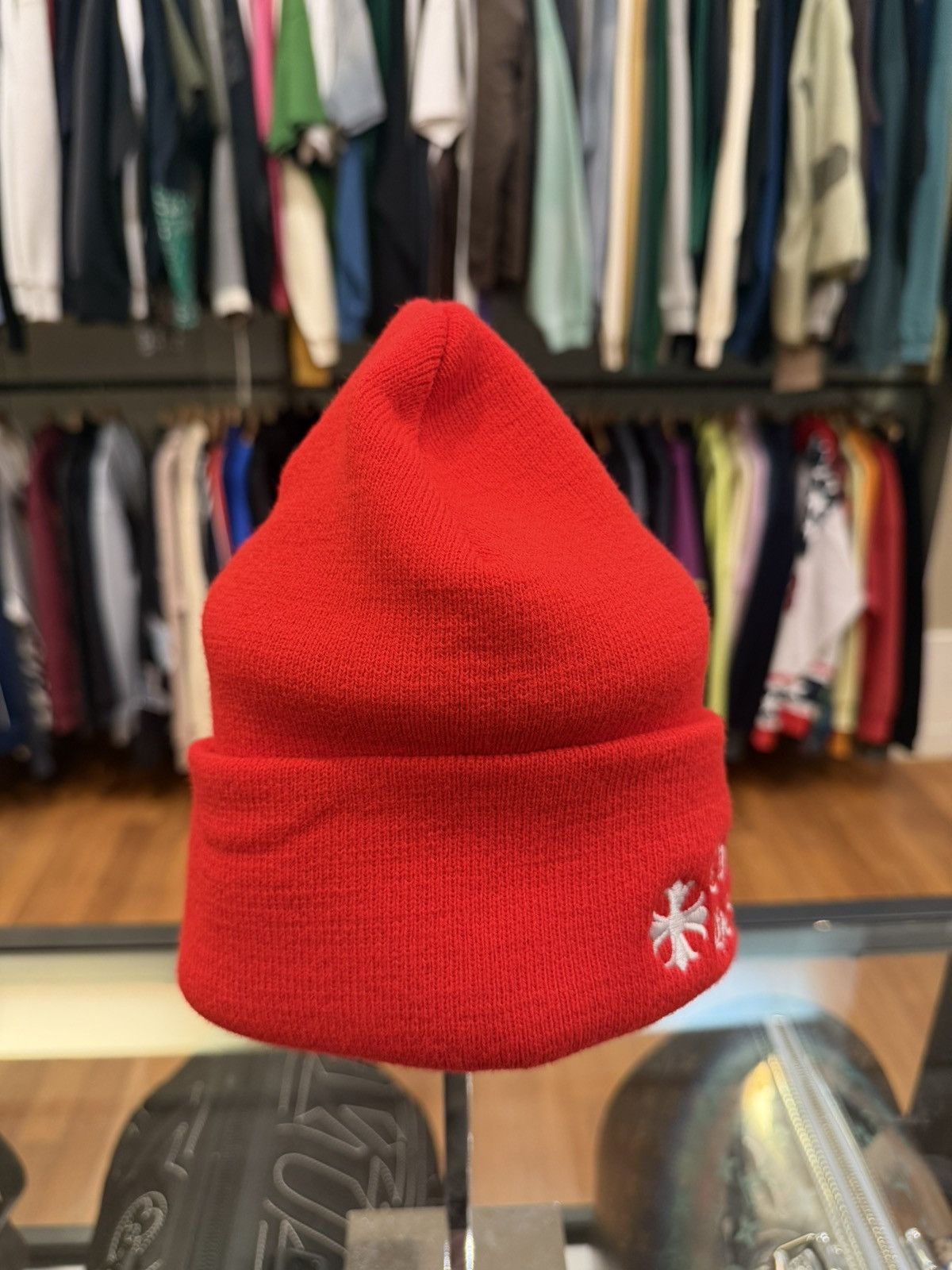 Chrome Hearts Chrome Hearts Logo Embroidered Beanie - Red Size ONE SIZE - 2 Thumbnail