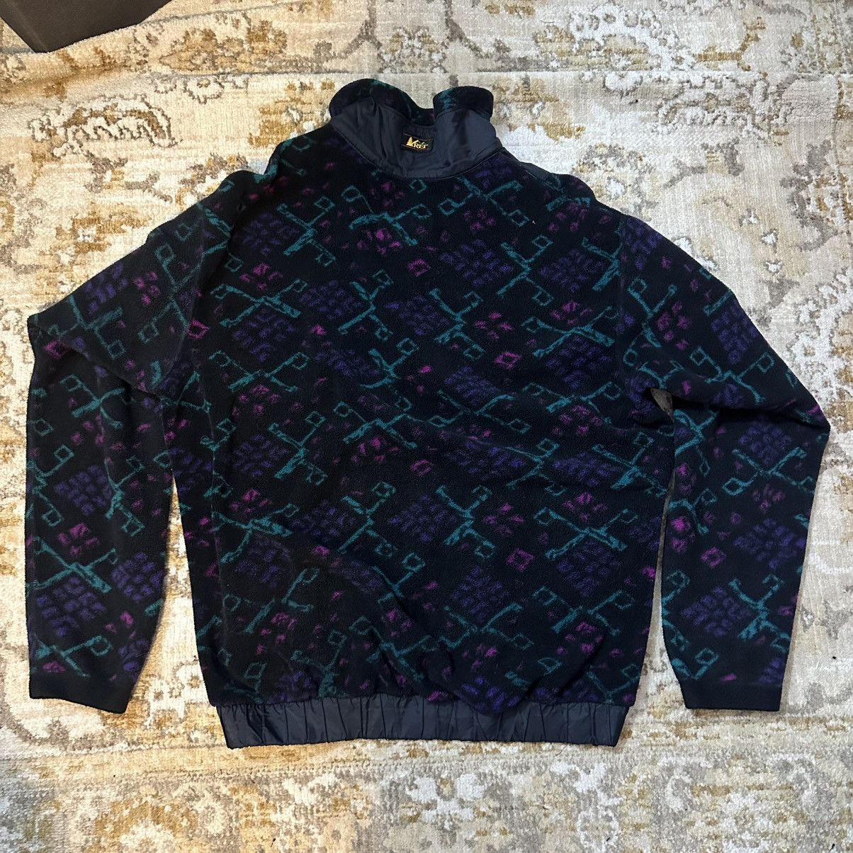 Rei × Vintage Vintage REI Retro Abstract Print Polar Fleece Halfzip Jacket Size US L / EU 52-54 / 3 - 6 Thumbnail