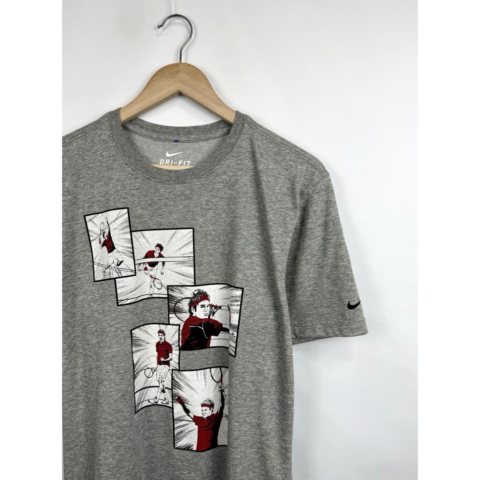 Nike NIKE RF Tennis Dri-Fit T-Shirt Mens M Retro Gray Nike Roger Federer RF Dri-Fit Tennis Shirt Size US M / EU 48-50 / 2 - 3 Thumbnail