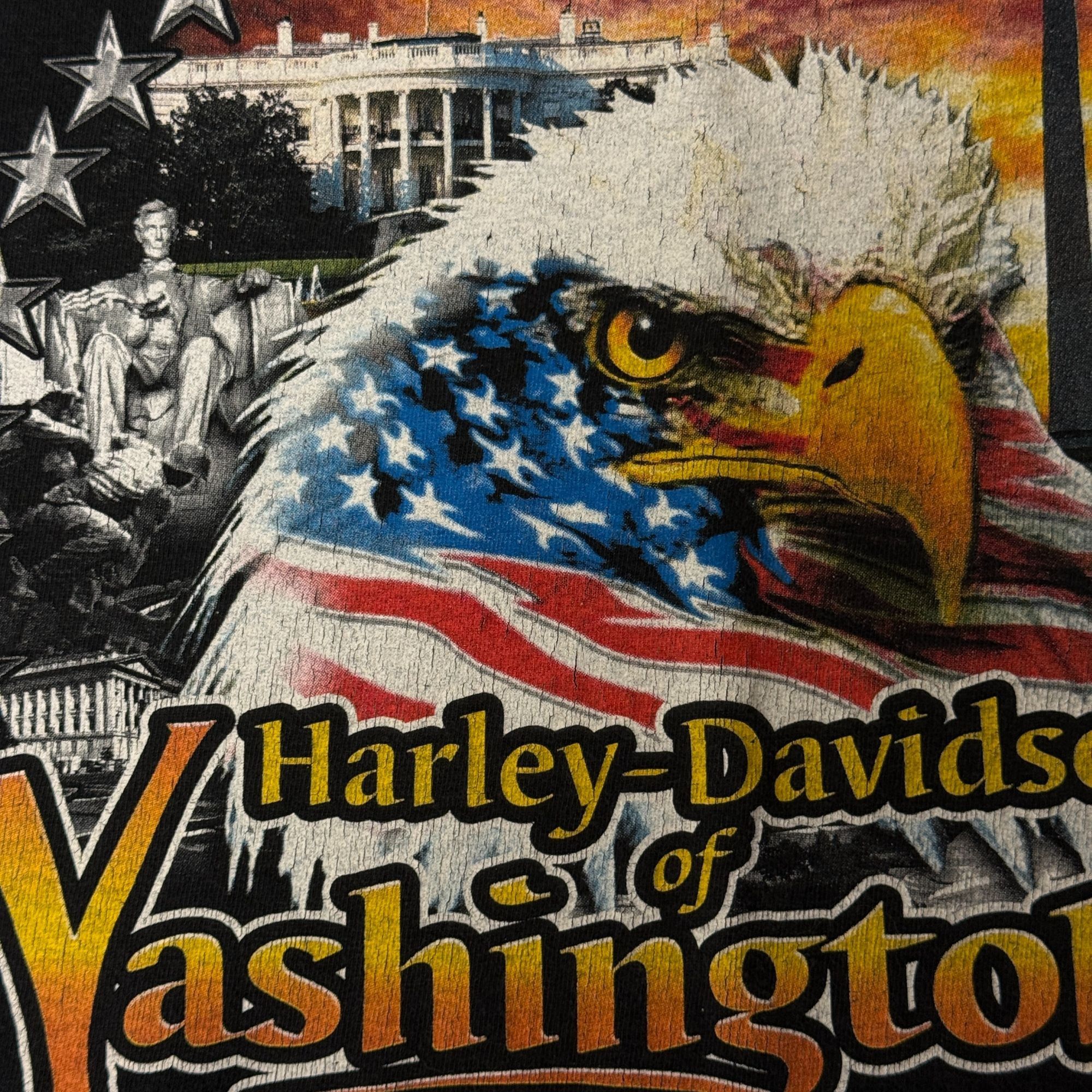 Harley Davidson HD Motorcycles WASHINGTON DC Patriotic USA Flag BALD EAGLE Size US XXL / EU 58 / 5 - 5 Thumbnail