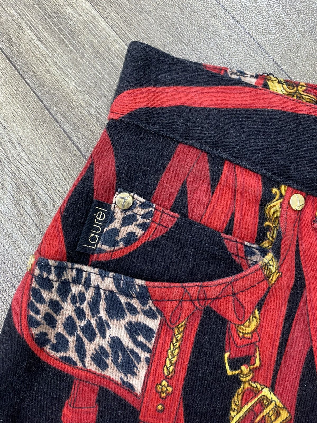 Japanese Brand Vintage Laurel Baroque Equestrian Chanis Scarf Print Pants Size US 27 - 8 Thumbnail