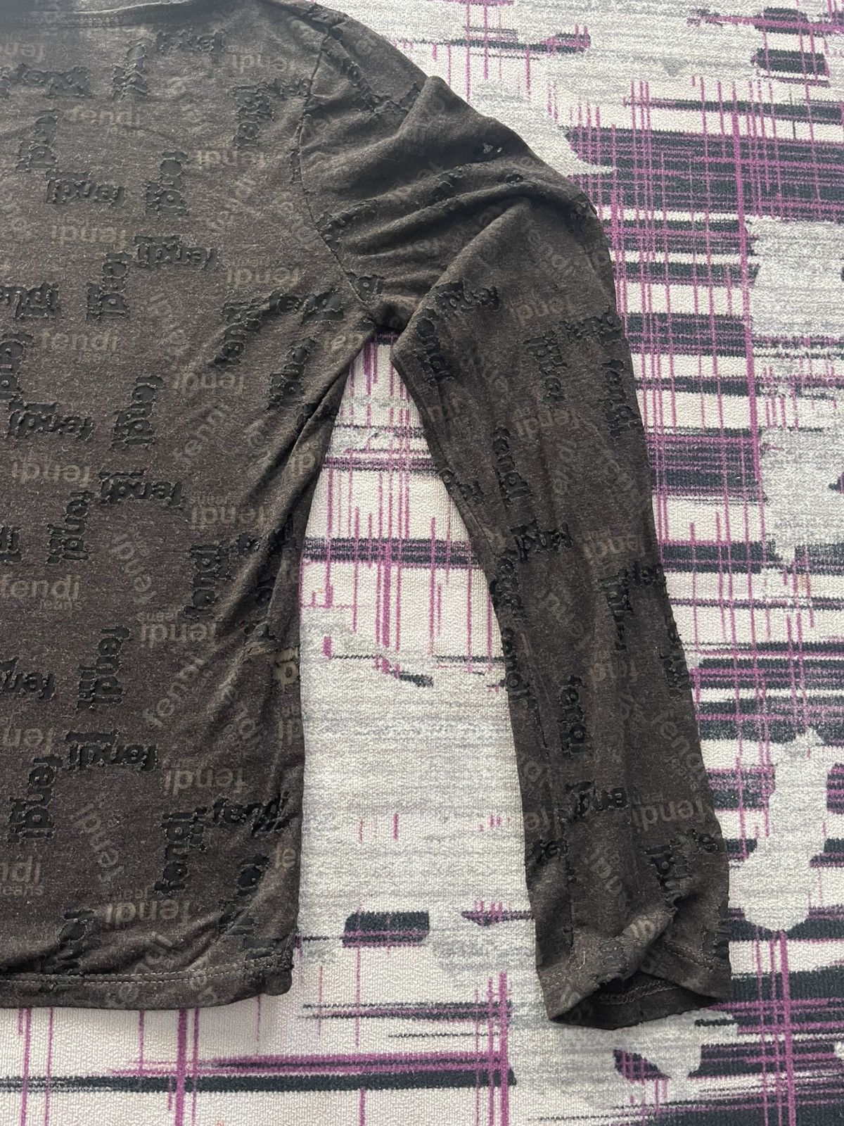 Fendi VTG Y2K FENDI BROWN TISSUE SHER LOGO TOP BLOUSE VERY RARE Size M / US 6-8 / IT 42-44 - 5 Thumbnail