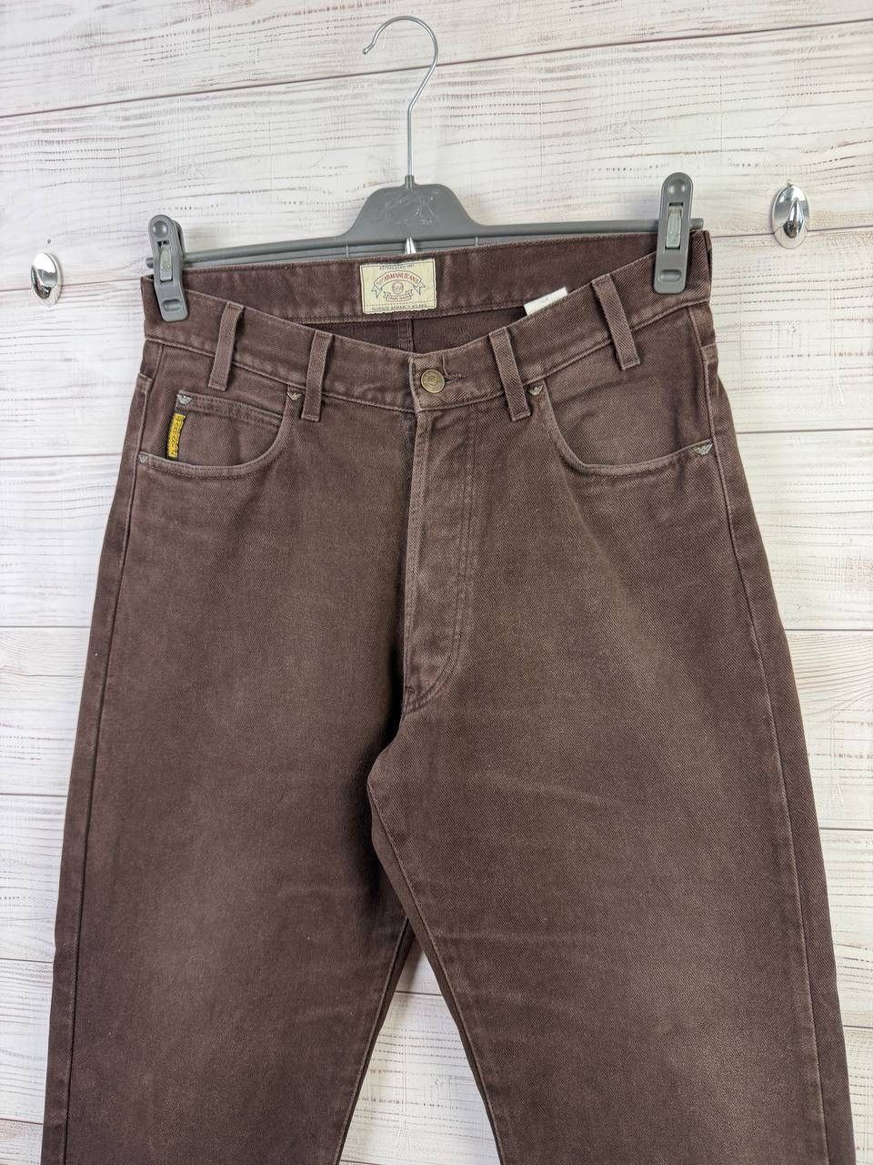 Armani ARMANI Pants Trousers Vintage Jeans Brown 90s Size US 31 - 3 Thumbnail
