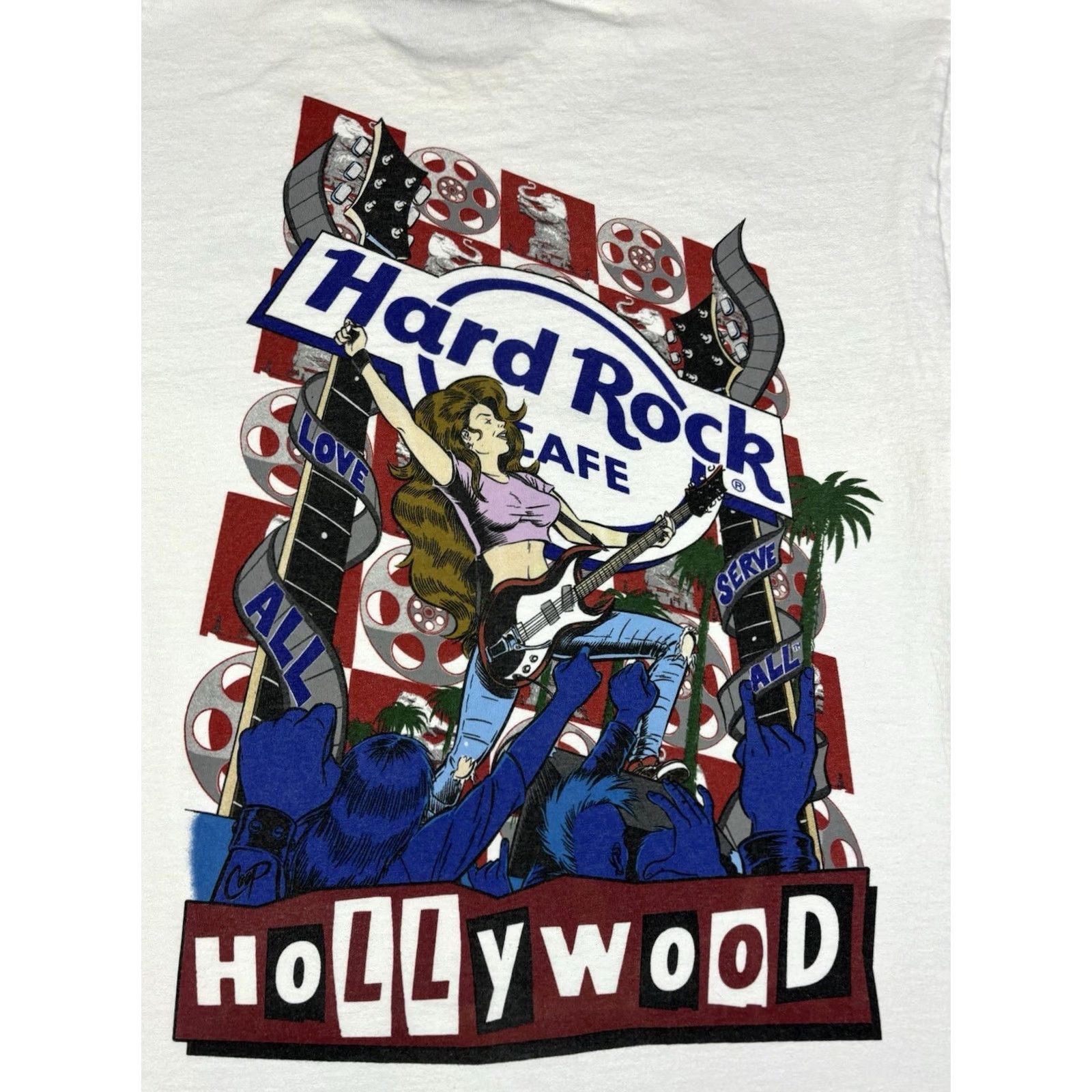 Hard Rock Cafe VINTAGE Hard Rock Cafe T-Shirt Graphic White Crew Neck Short Sleeve L Men 101 Dalmatians Aerosmith Adventure Time Beer 90s Band Size US L / EU 52-54 / 3 - 2 Thumbnail