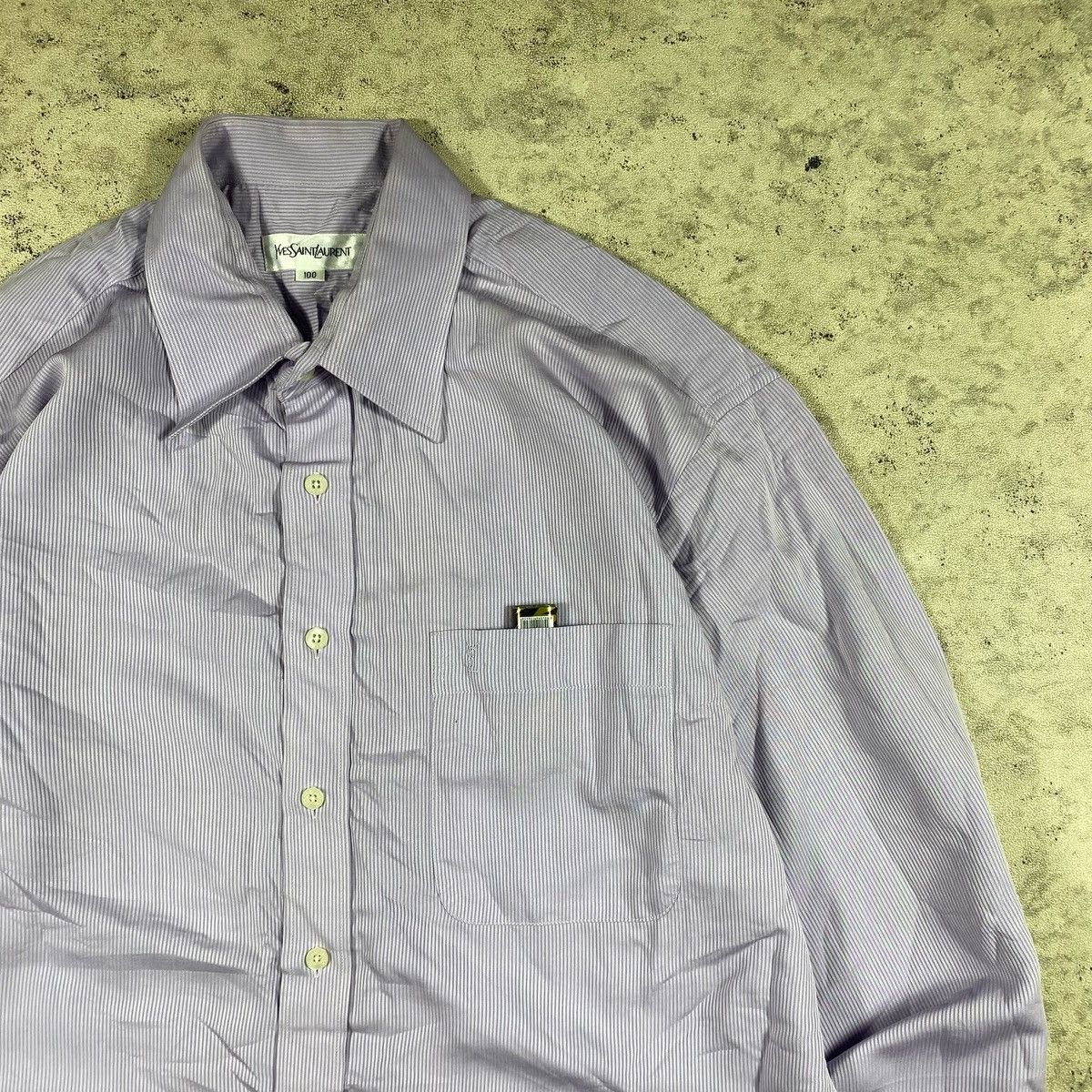 Yves Saint Laurent Yves Saint Laurent Shirt Button Ups Purple Size US L / EU 52-54 / 3 - 3 Thumbnail