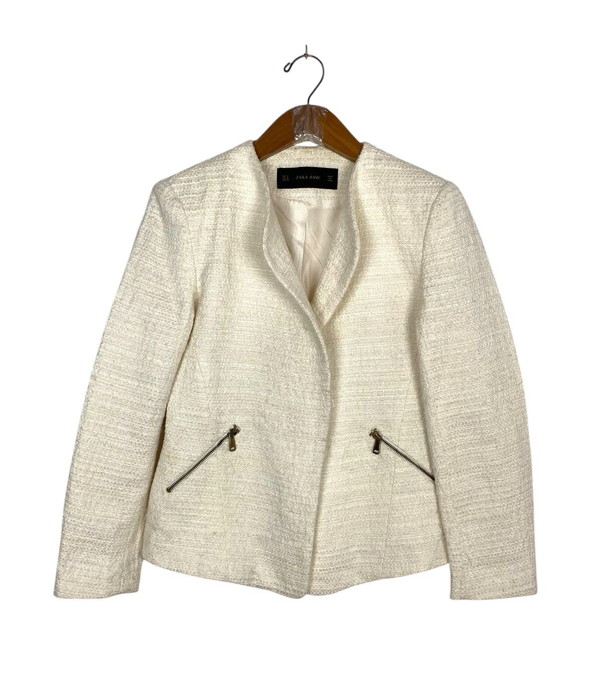 Zara Rare‼️ Zara Basic Crop Open Front Long Sleeve Lined Blazer Size M / US 6-8 / IT 42-44 - 1 Thumbnail