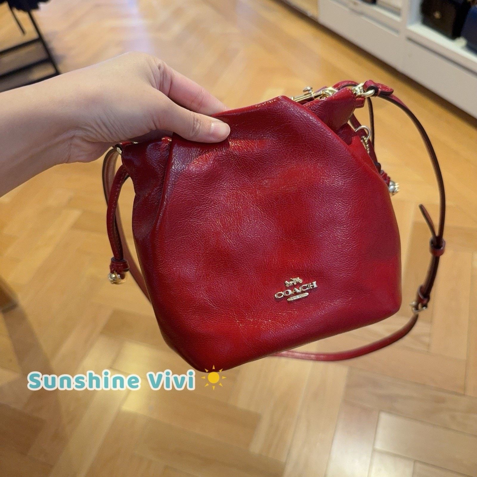 Coach NWT Coach Faye Mini Drawstring Bag Ruching CDB68 Gold/Dark Size ONE SIZE - 10 Thumbnail