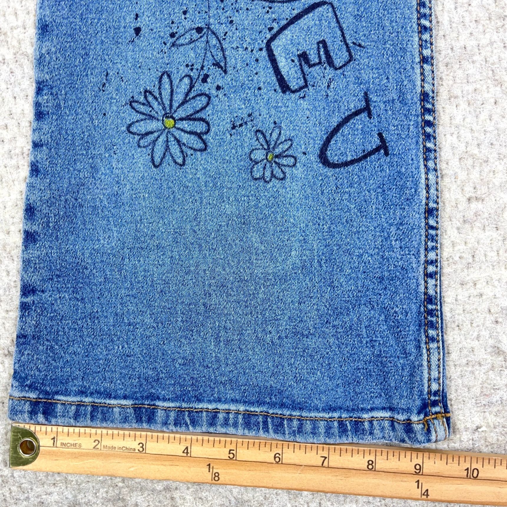 Vintage VINTAGE LEI Jeans Women Juniors 9 Flared Mid Rise Medium Wash Denim 5-Pocket Hipster Graffiti 80s 90s Modern Retro Size 30" / US 8 / IT 44 - 7 Thumbnail