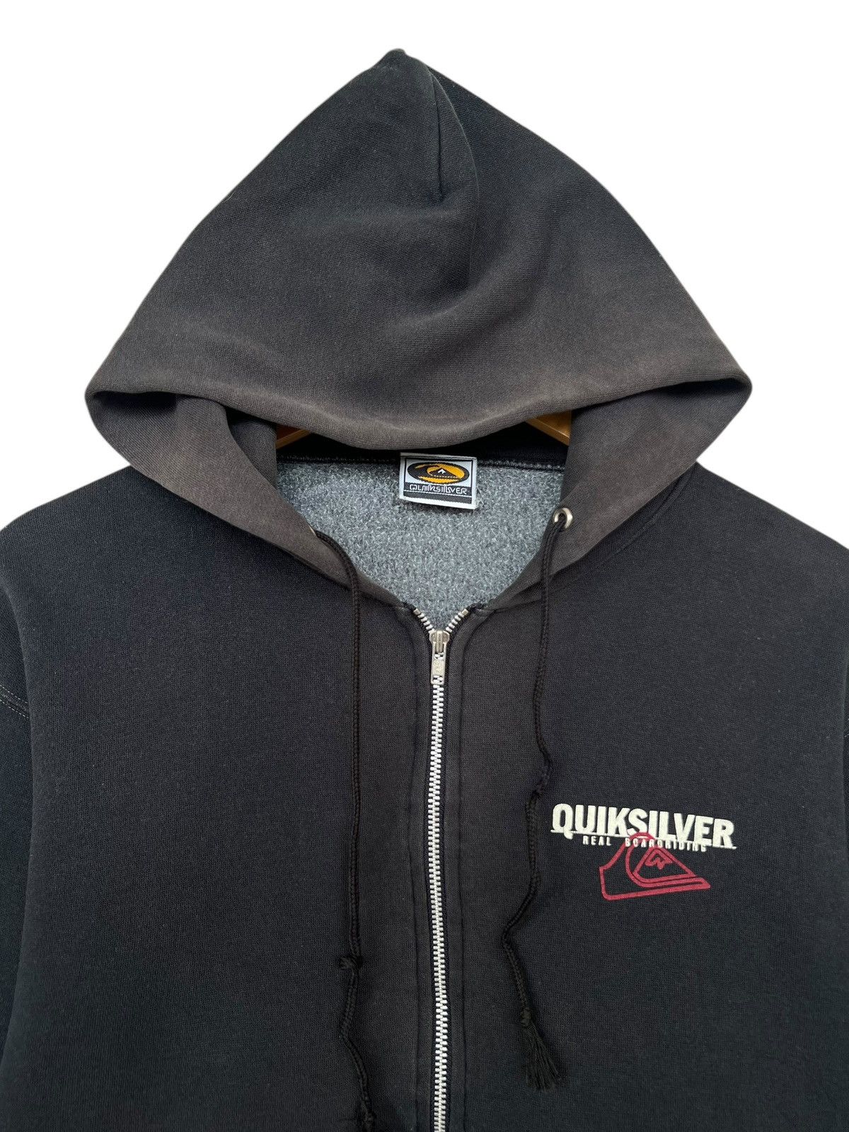 Quiksilver Vintage 90s Quiksilver Baggy Boxy Zipup Black Hoodie Size US L / EU 52-54 / 3 - 4 Thumbnail