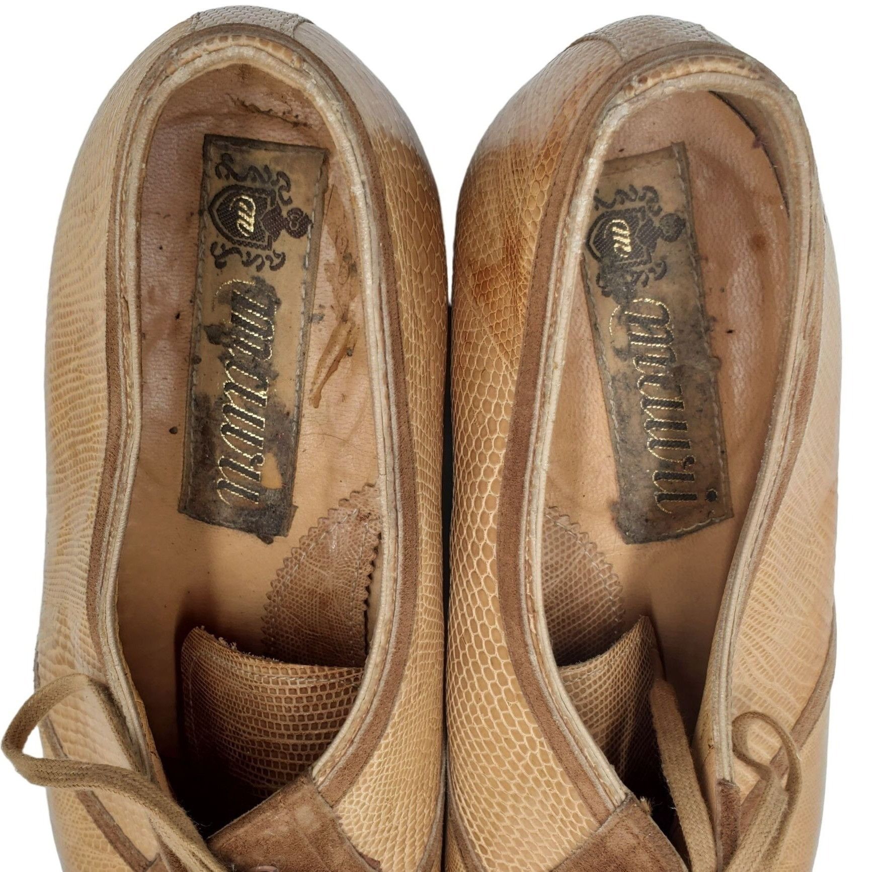 Mauri Vintage Mauri Italy Men 9 Exotic Teju Lizard Beige Tan Brown Size US 9 / EU 42 - 7 Thumbnail