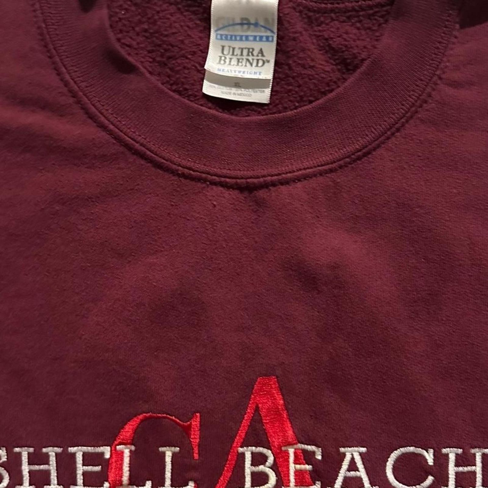 Gildan Vintage Gildan Seal Beach California Burgundy Sweater Size US L / EU 52-54 / 3 - 3 Thumbnail