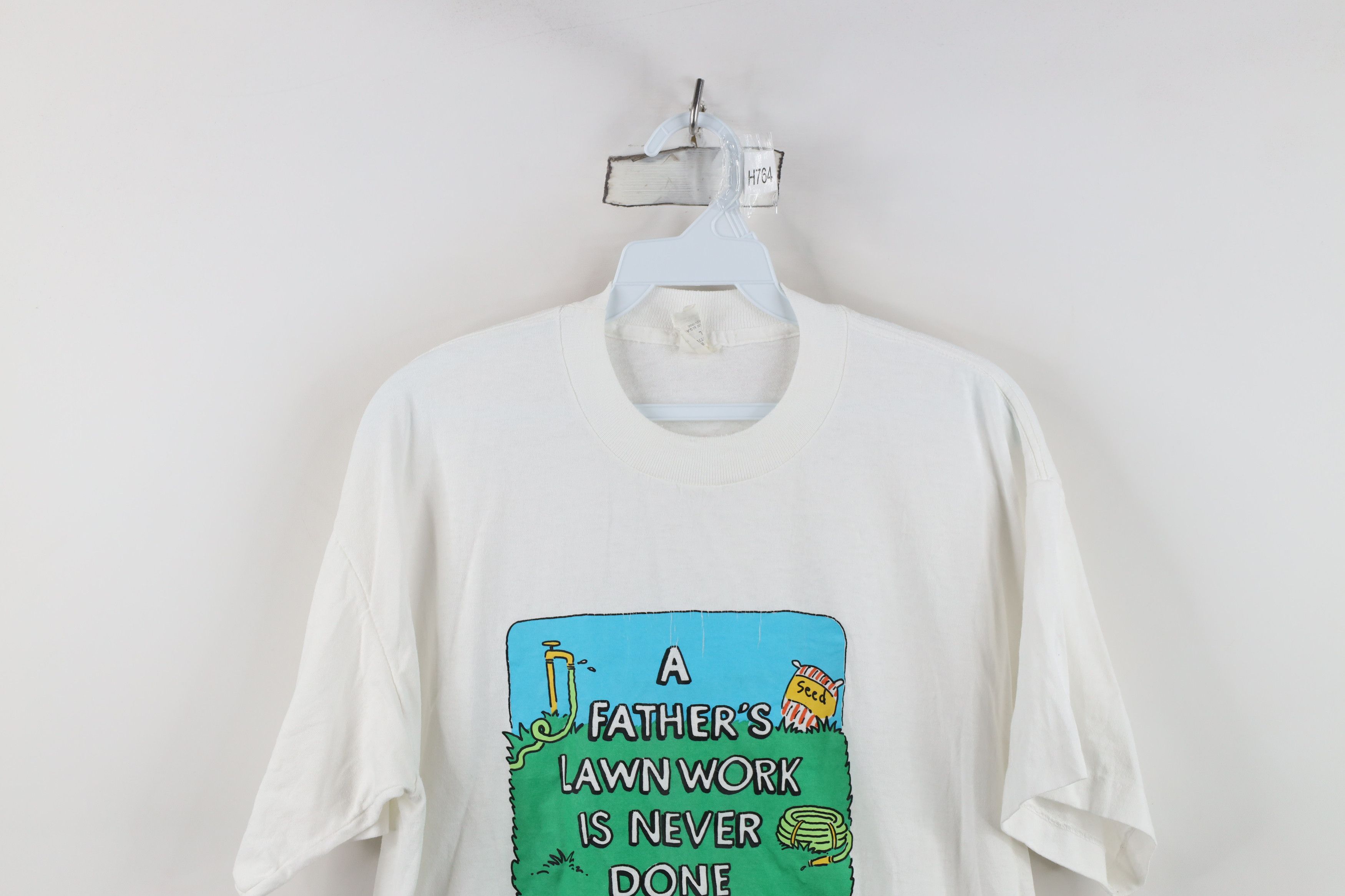 Vintage Vintage 90s Streetwear Lawn Work Is Never Done T-Shirt USA Size US XL / EU 56 / 4 - 2 Thumbnail