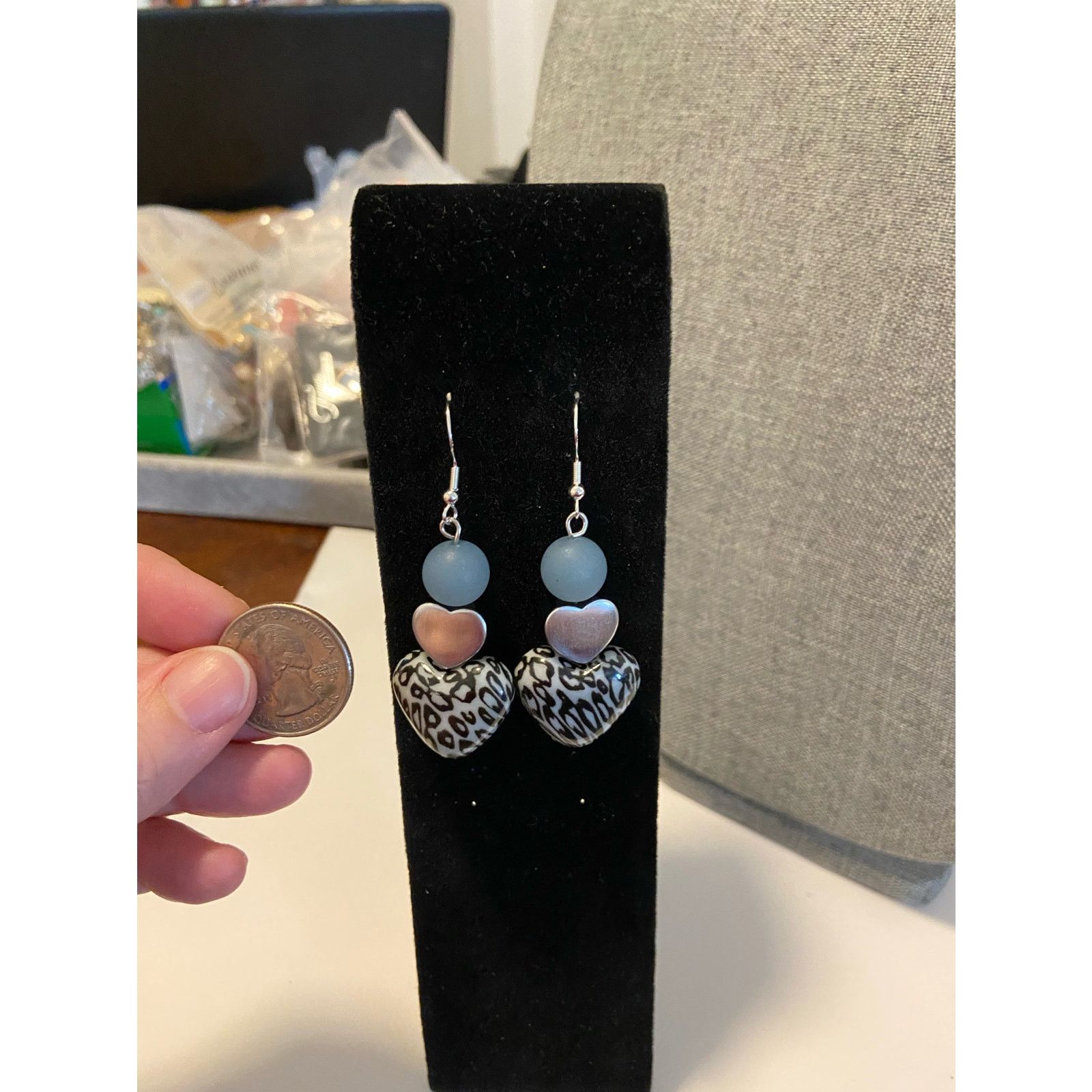 Handmade heart earrings Size ONE SIZE - 2 Thumbnail