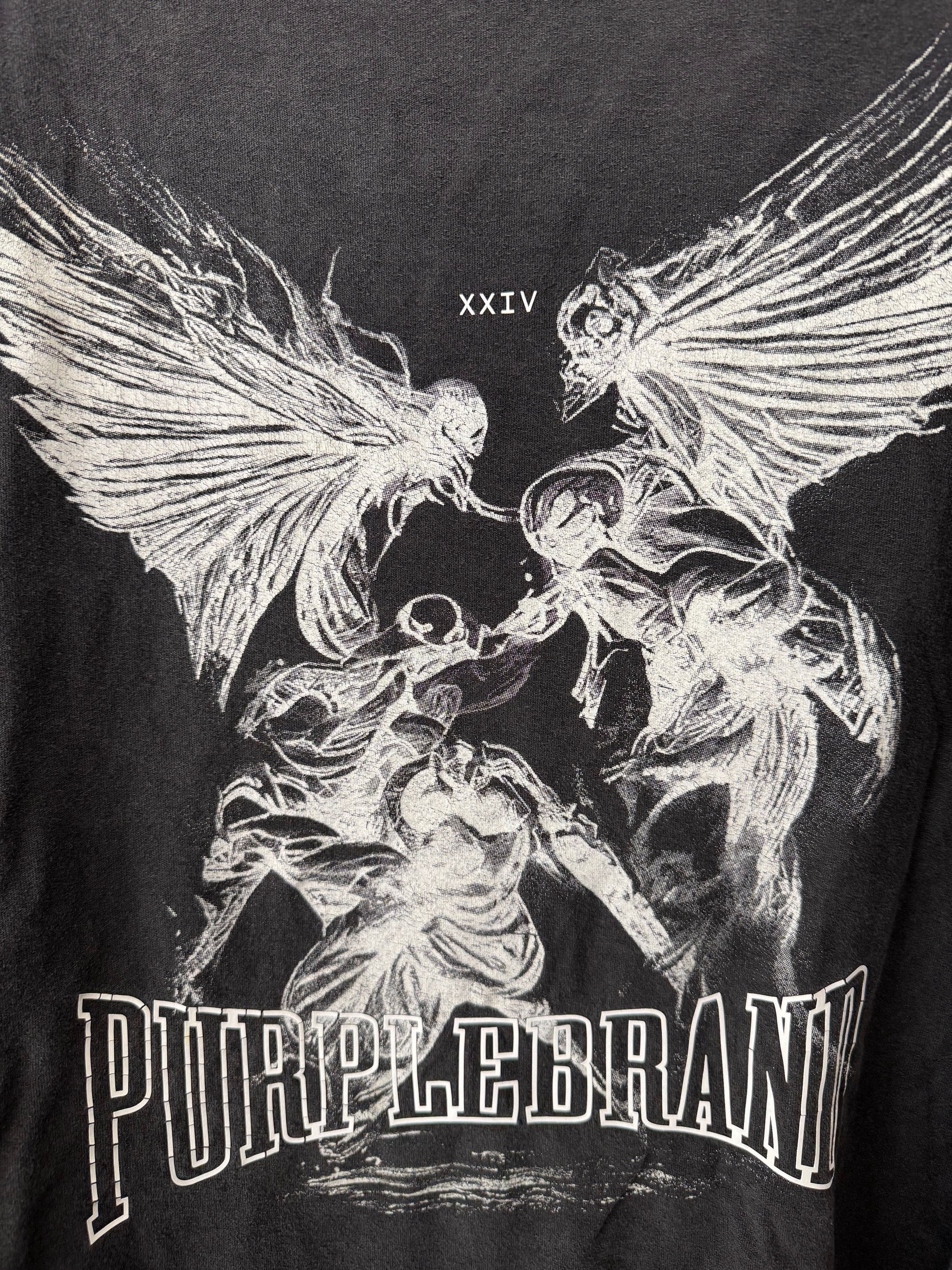 Purple Brand Purple Brand Distressed Angel Graphic T-shirt Size US XXL / EU 58 / 5 - 2 Thumbnail