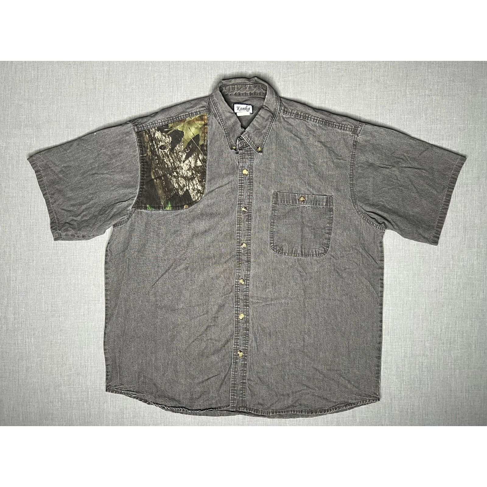 Vintage Vintage Konka Shooting Camo Patch Short Sleeve Button Down Size US XL / EU 56 / 4 - 1 Thumbnail