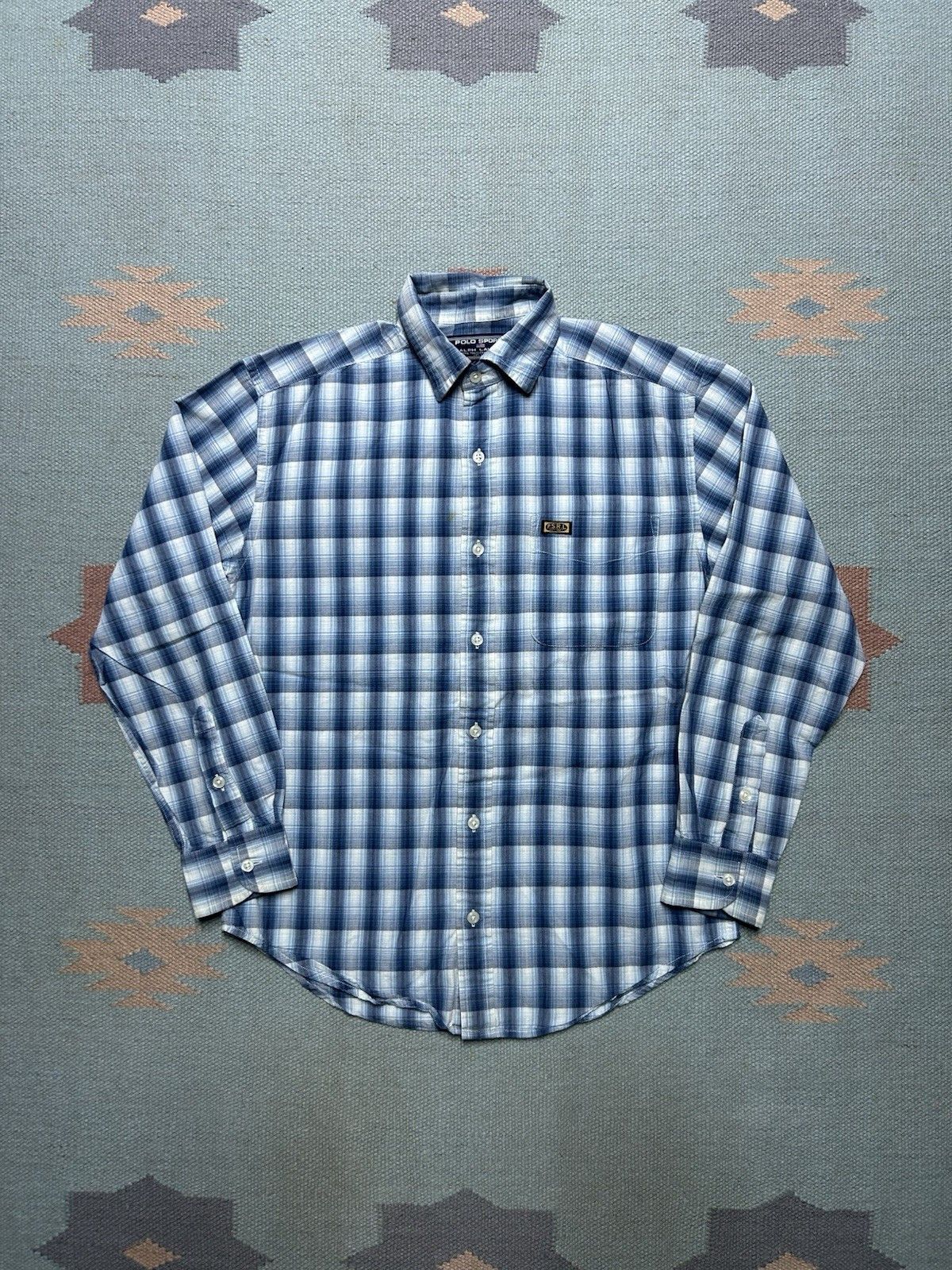 Vintage Polo sport Ralph Lauren button shirt shadow plaid boys M Size S / US 4 / IT 40 - 1 Thumbnail