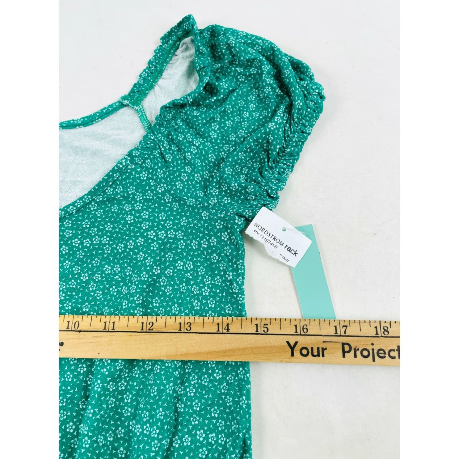 Vintage ABOUND Blouse Women's S Green Floral Puff Sleeve Off Shoulder NWT Size S / US 4 / IT 40 - 3 Thumbnail