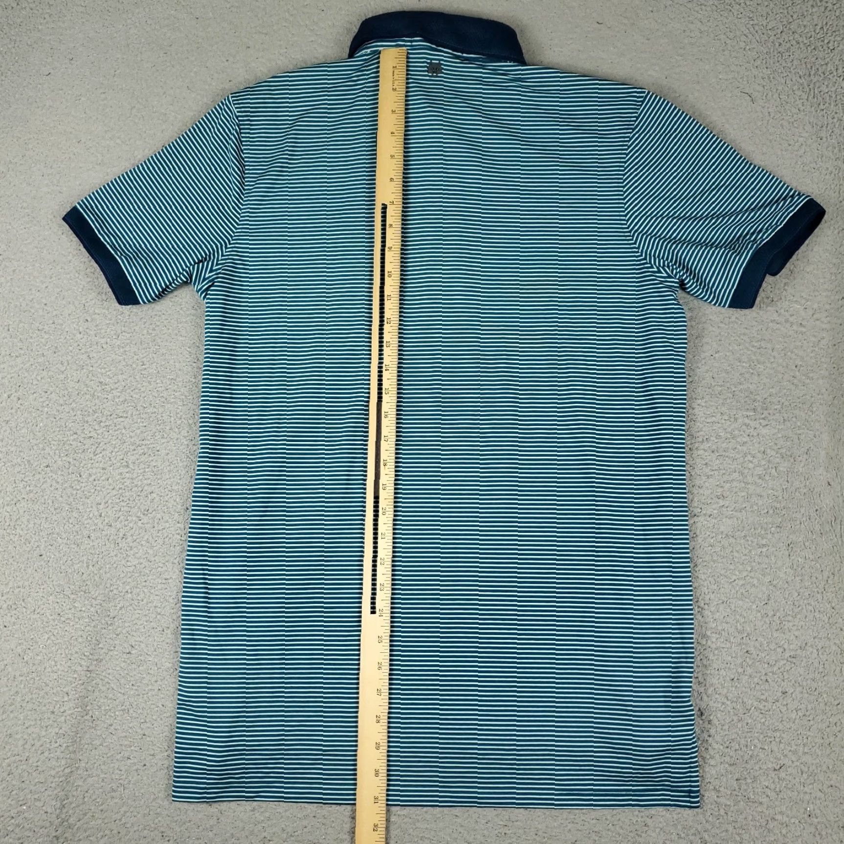 Vintage Greyson Polo Shirt Mens Size Medium Teal Striped Wolf Golf Casual Short Sleeve Polo Size US M / EU 48-50 / 2 - 4 Thumbnail