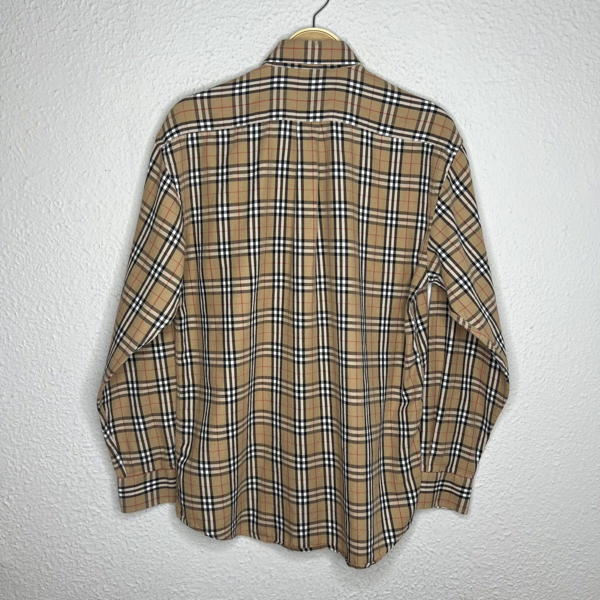 Burberry × Designer × Vintage Vintage Burberry Nova Check Beige Shirt Button Up Beige Size US M / EU 48-50 / 2 - 8 Thumbnail