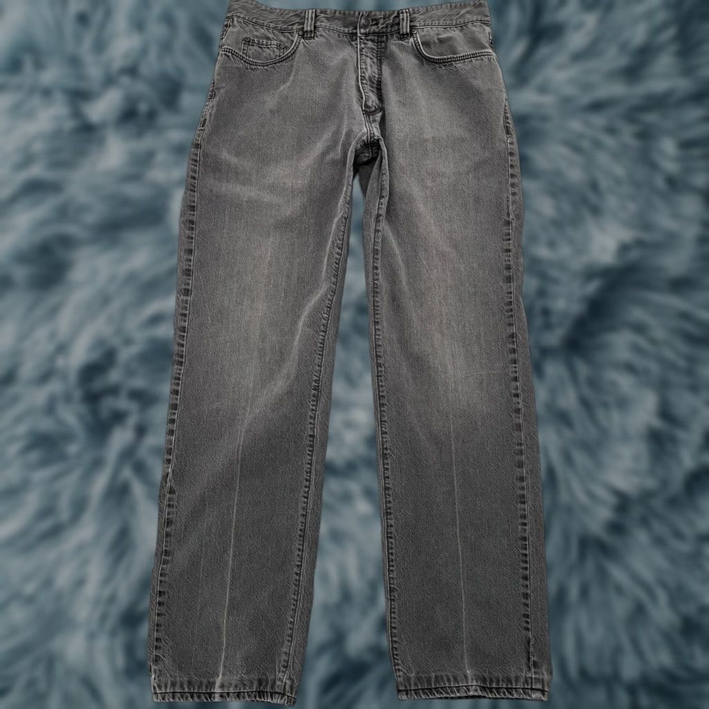 VINTAGE Ermenegildo Zegna Jeans Pants Adult 38 Cotton Straight Leg Black Gray Mens
