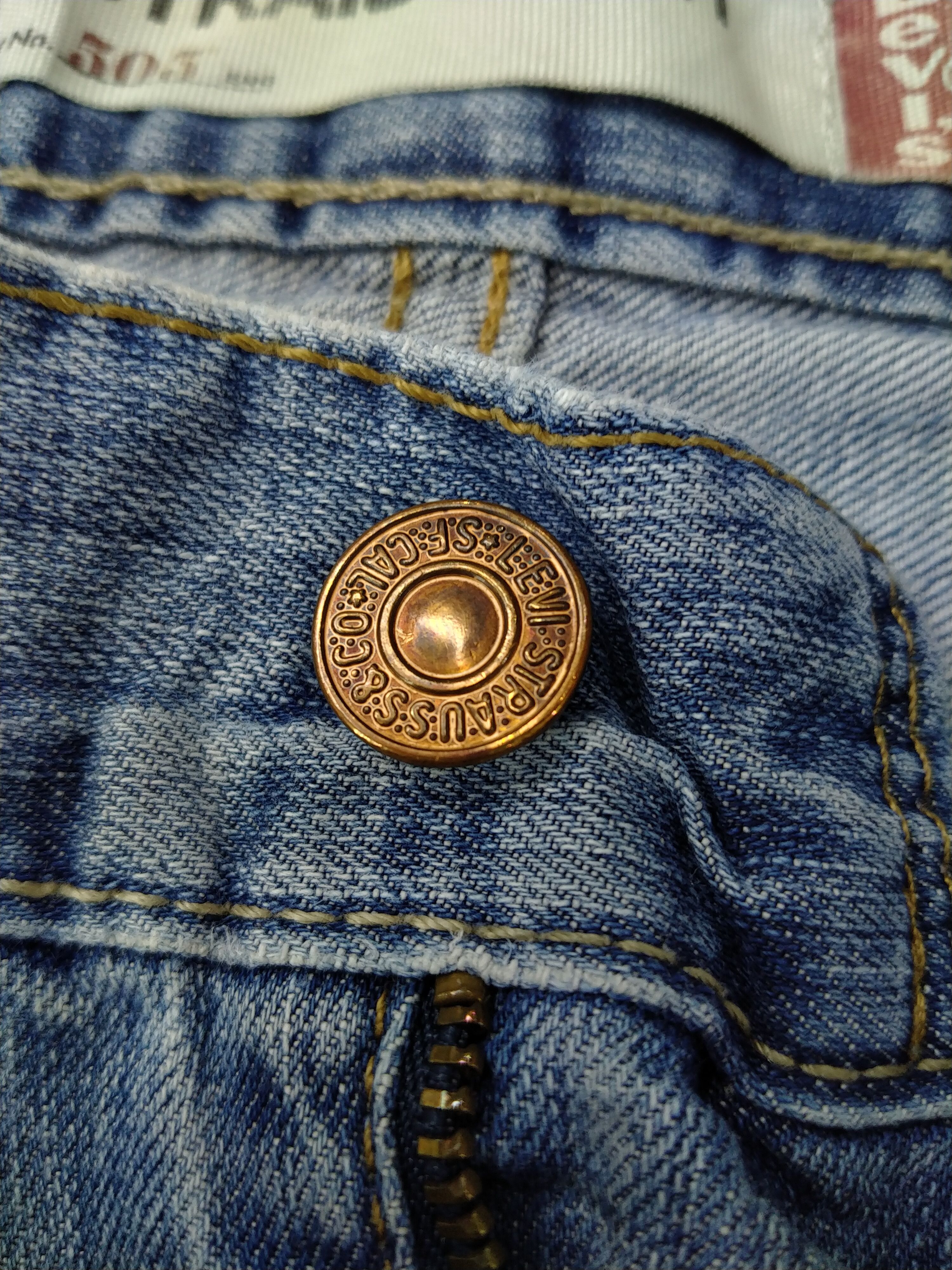 Japanese Brand Vintage Levi's 505 Straight Ripped Denim 35x30.5 JN165 Size US 35 - 8 Thumbnail