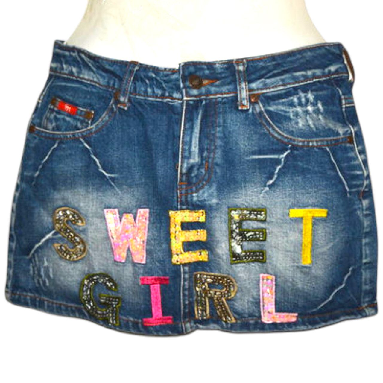 Japanese Brand y2k denim mini denim skirt sz S Size 27" / US 4 / IT 40 - 1 Thumbnail