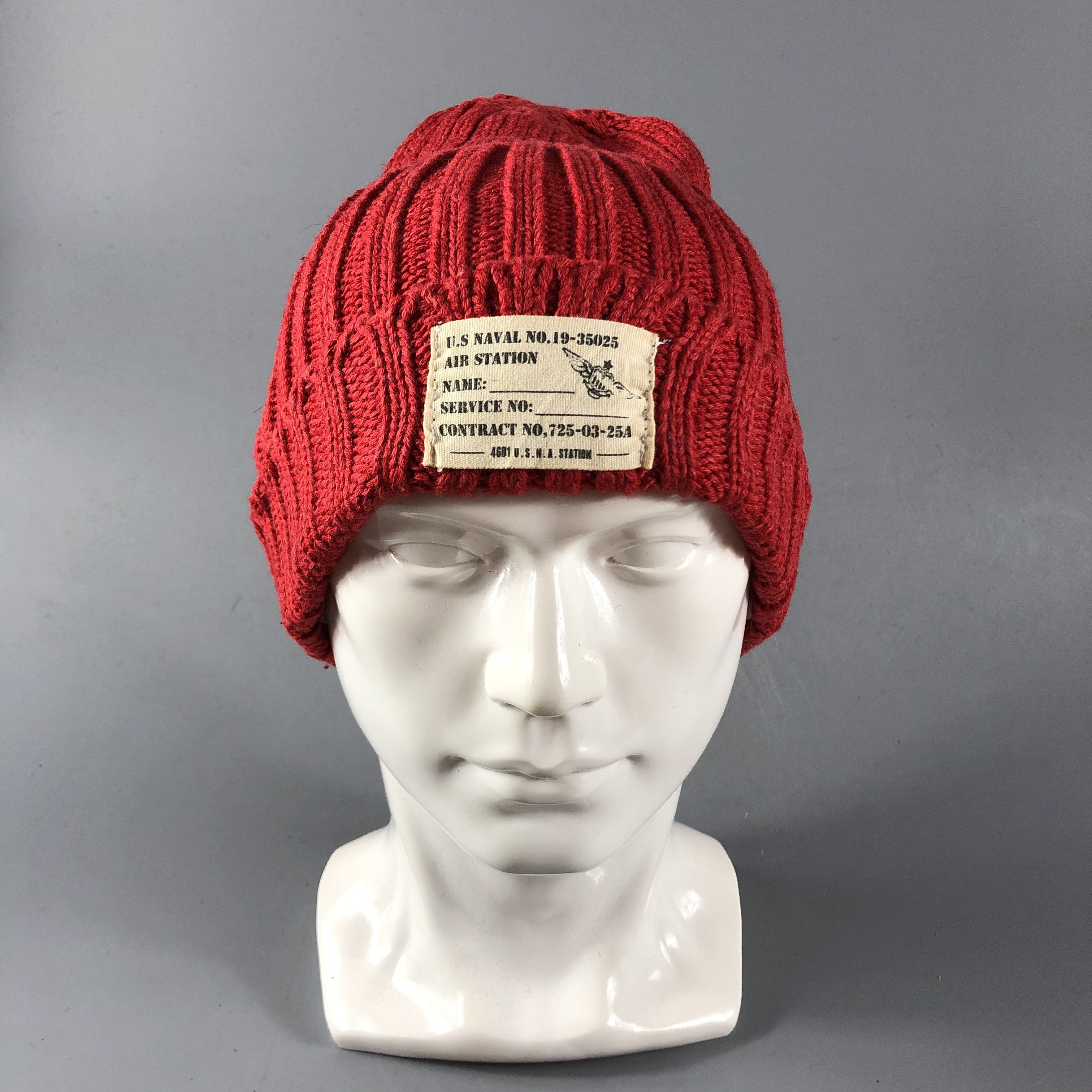 Vintage US Naval Knit Cotton Beanie Snowcap Snow Hat B635 Size ONE SIZE - 1 Thumbnail