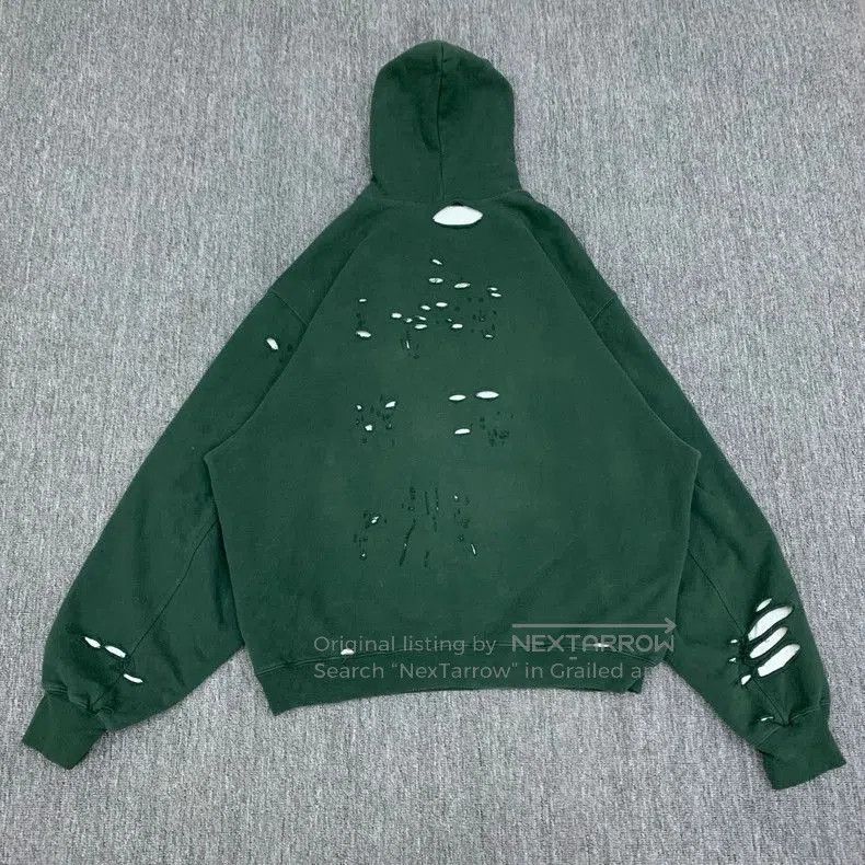 Balenciaga Balenciaga Green Distressed Hoodie Sweatshirt. Size US XS / EU 42 / 0 - 2 Thumbnail