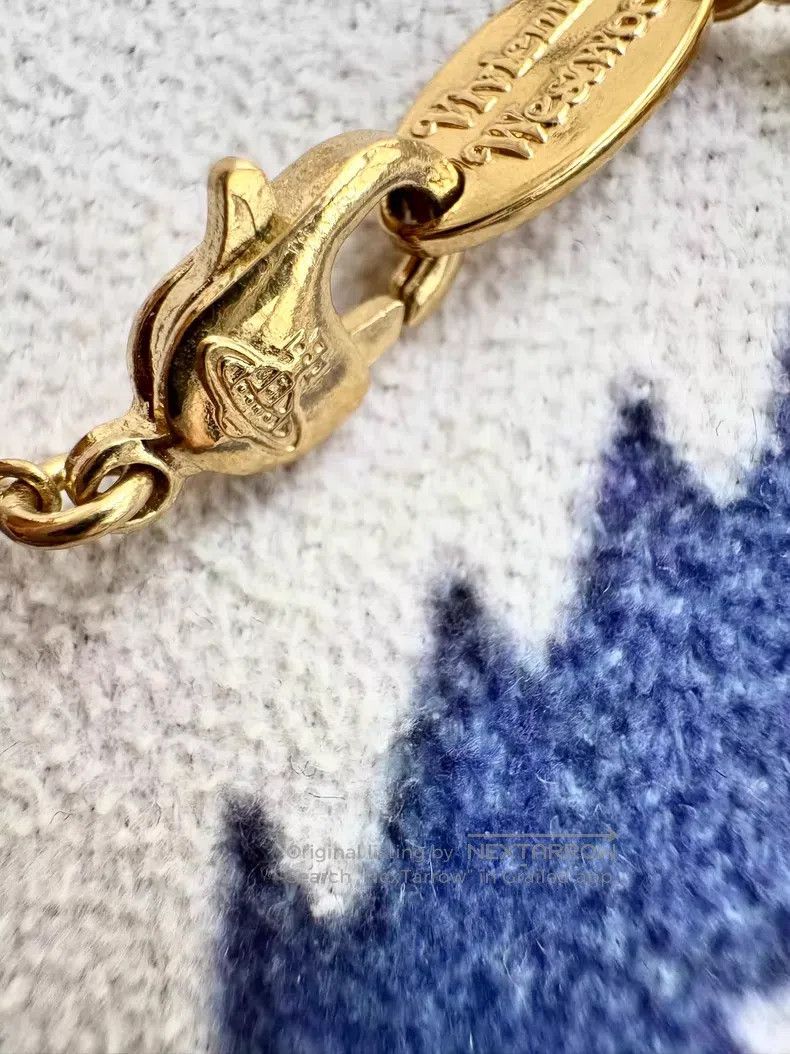 Vivienne Westwood Vivienne Westwood Golden Flat Hollow Saturn Necklace Size ONE SIZE - 6 Thumbnail