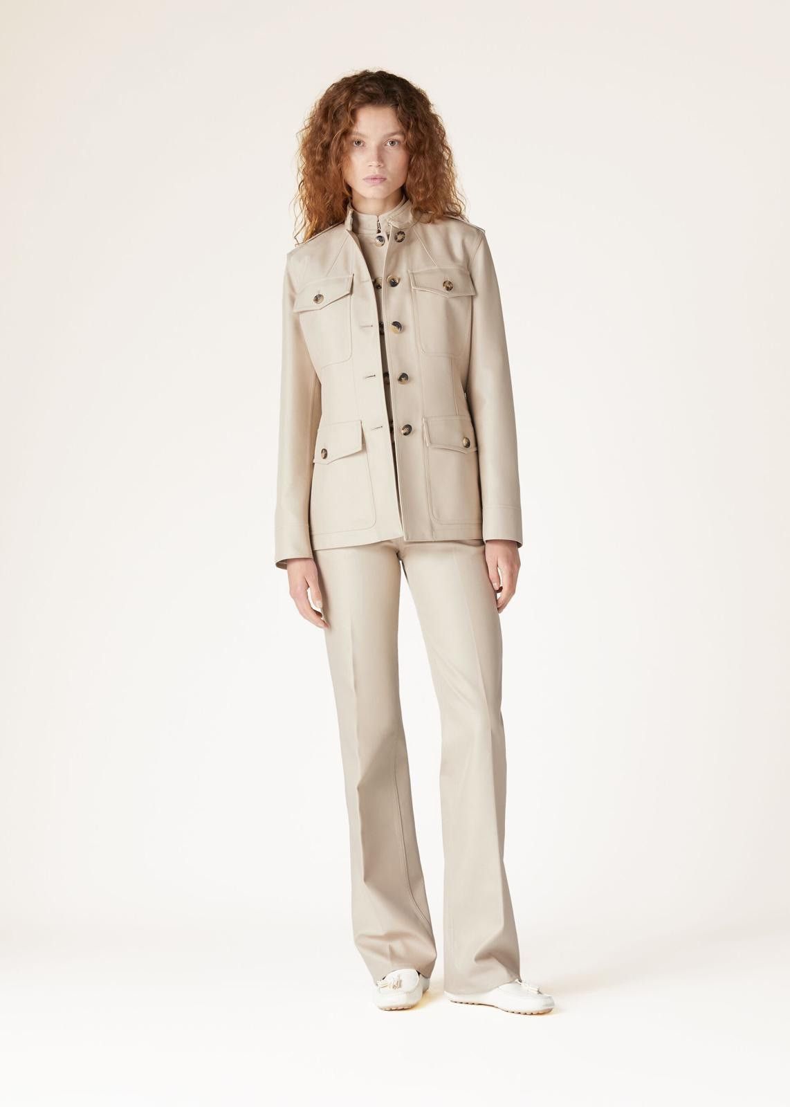 Loro Piana o1srvl11e0125 FAN6659 Ashley Cotton Jacket in Beige Size XS / US 0-2 / IT 36-38 - 4 Thumbnail