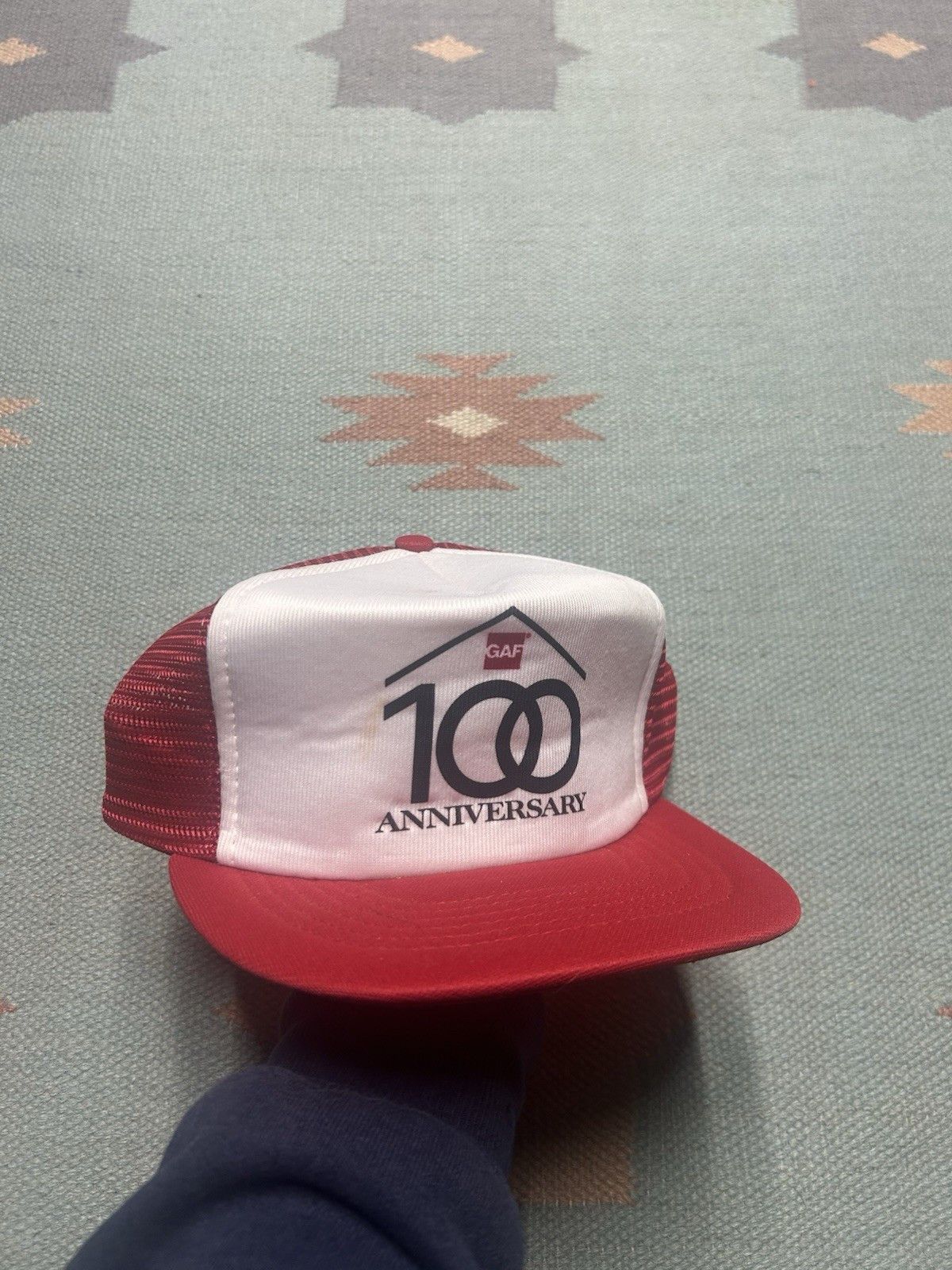 Vintage Vintage trucker hat GAF 100 anniversary red white snap Size ONE SIZE - 1 Thumbnail