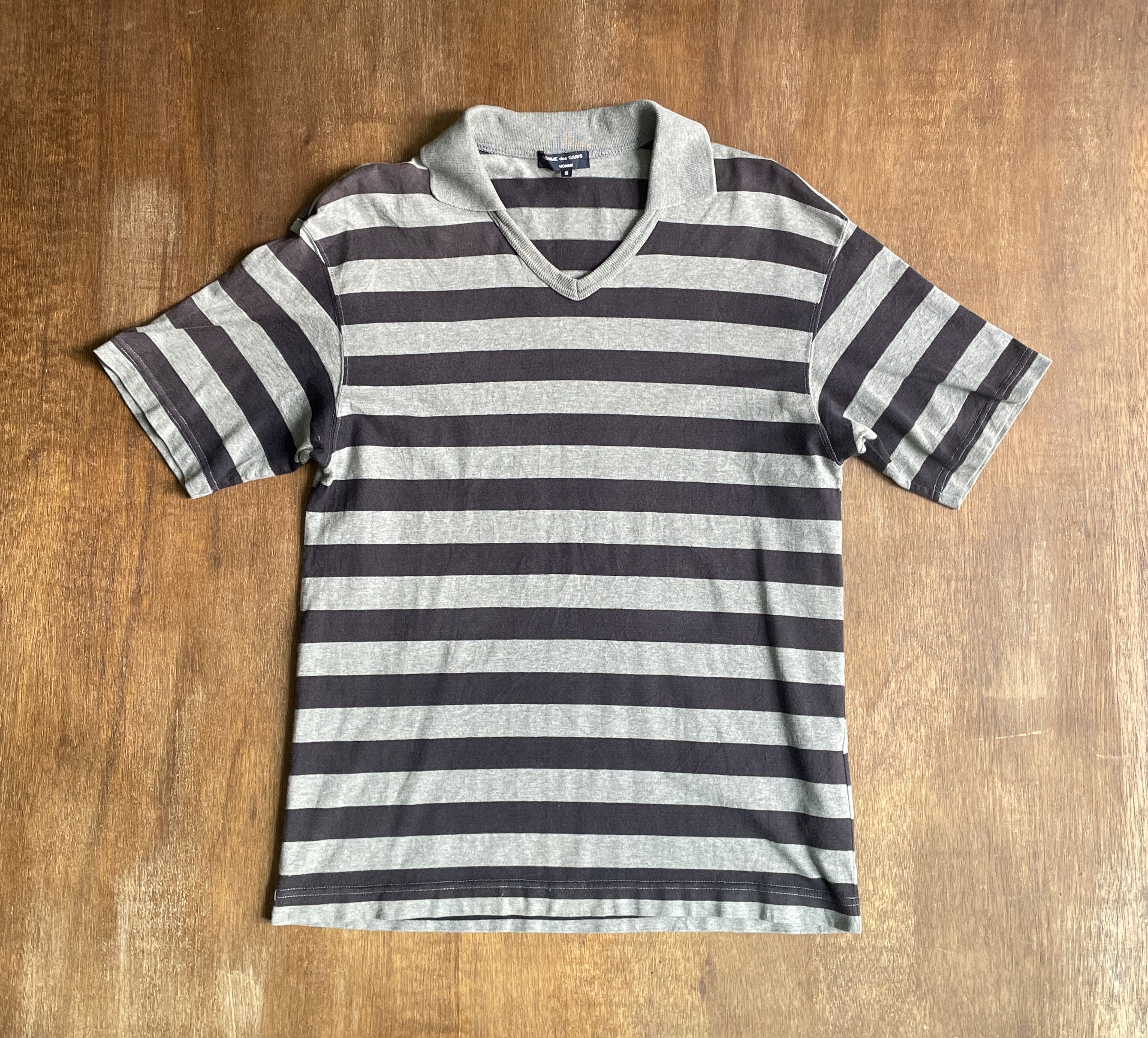 Comme des Garcons Homme CDGH Stripped Polo Shirt 2004 Size US S / EU 44-46 / 1 - 1 Thumbnail