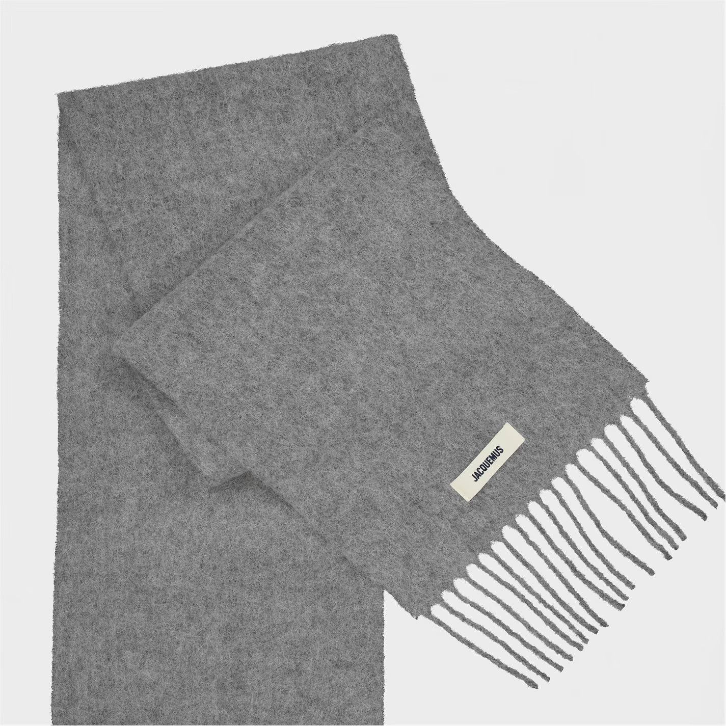 Jacquemus o1g2r1mq0426 Size: OS / Knitted Scarf in Grey Size ONE SIZE - 2 Thumbnail