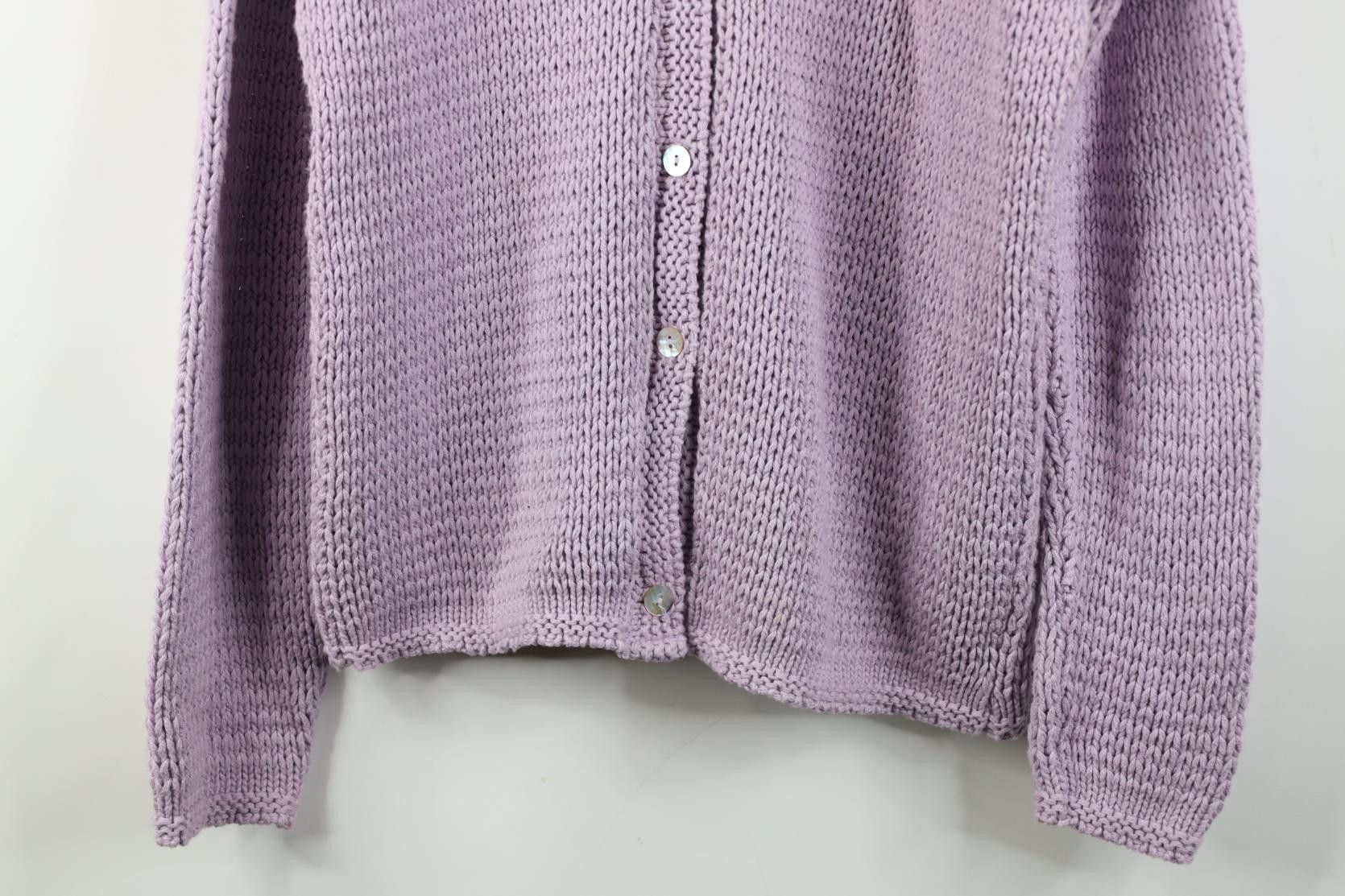 Vintage Vtg 90s Streetwear Cotton Crochet Knit Cardigan Sweater USA Size L / US 10 / IT 46 - 3 Thumbnail