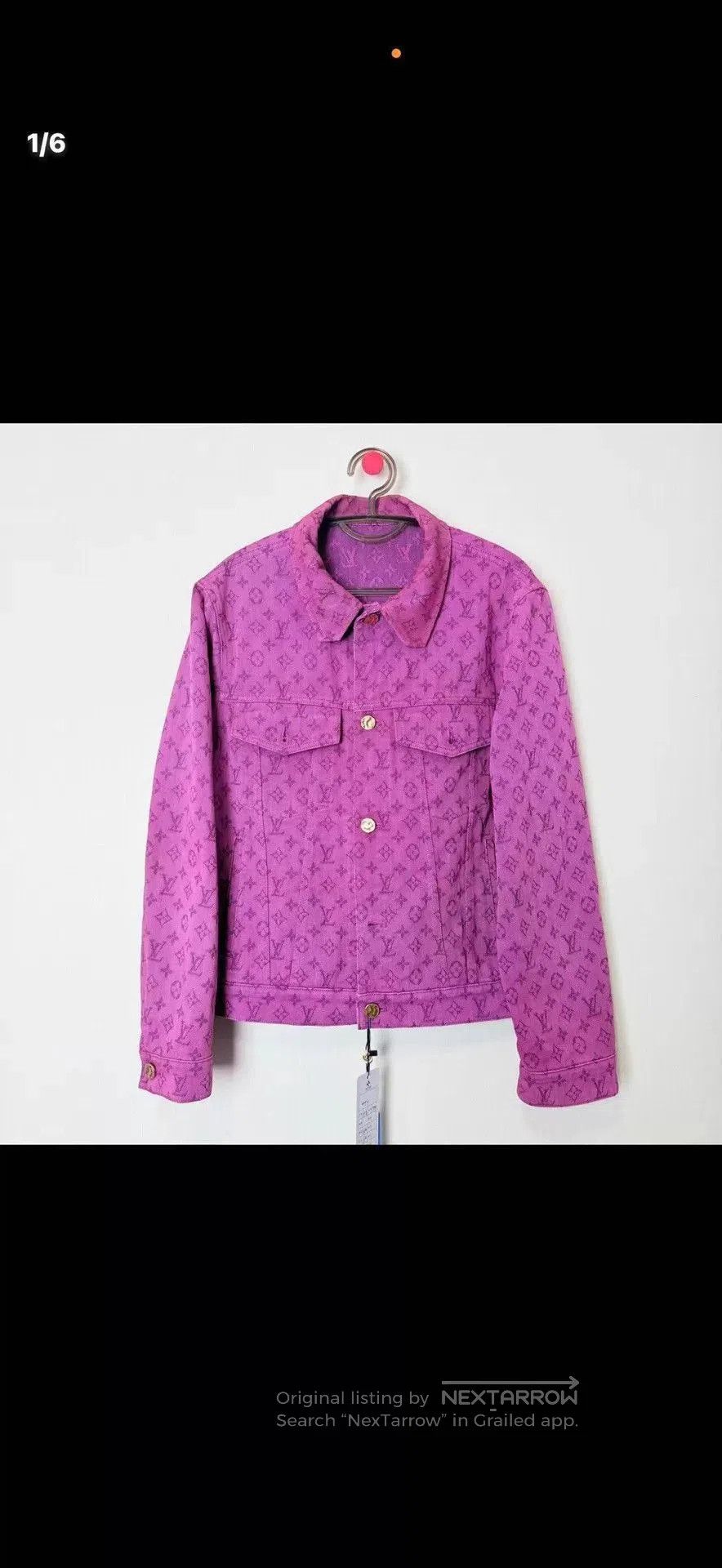 Louis Vuitton Purple Patterned Denim Jacket Size M. Size US M / EU 48-50 / 2 - 1 Thumbnail