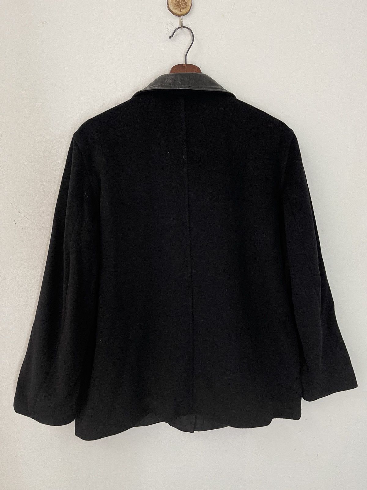 agnes b. VINTAGE AGNES B Wool Jacket Collar Leather Size US M / EU 48-50 / 2 - 3 Thumbnail