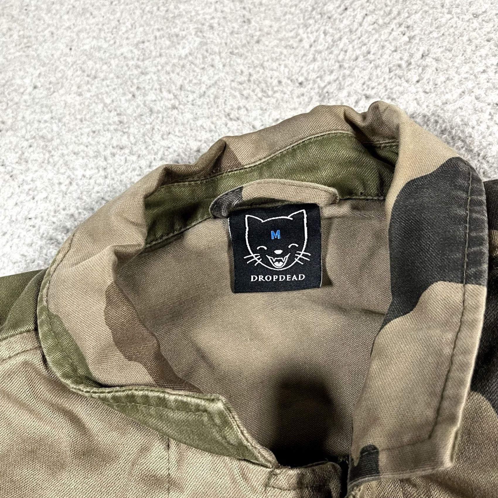 Vintage Drop Dead Jacket Mens M Camouflage Canvas Cotton Lining Front Pockets Military Style All Seasons Fall Spring Mens Size US M / EU 48-50 / 2 - 5 Thumbnail
