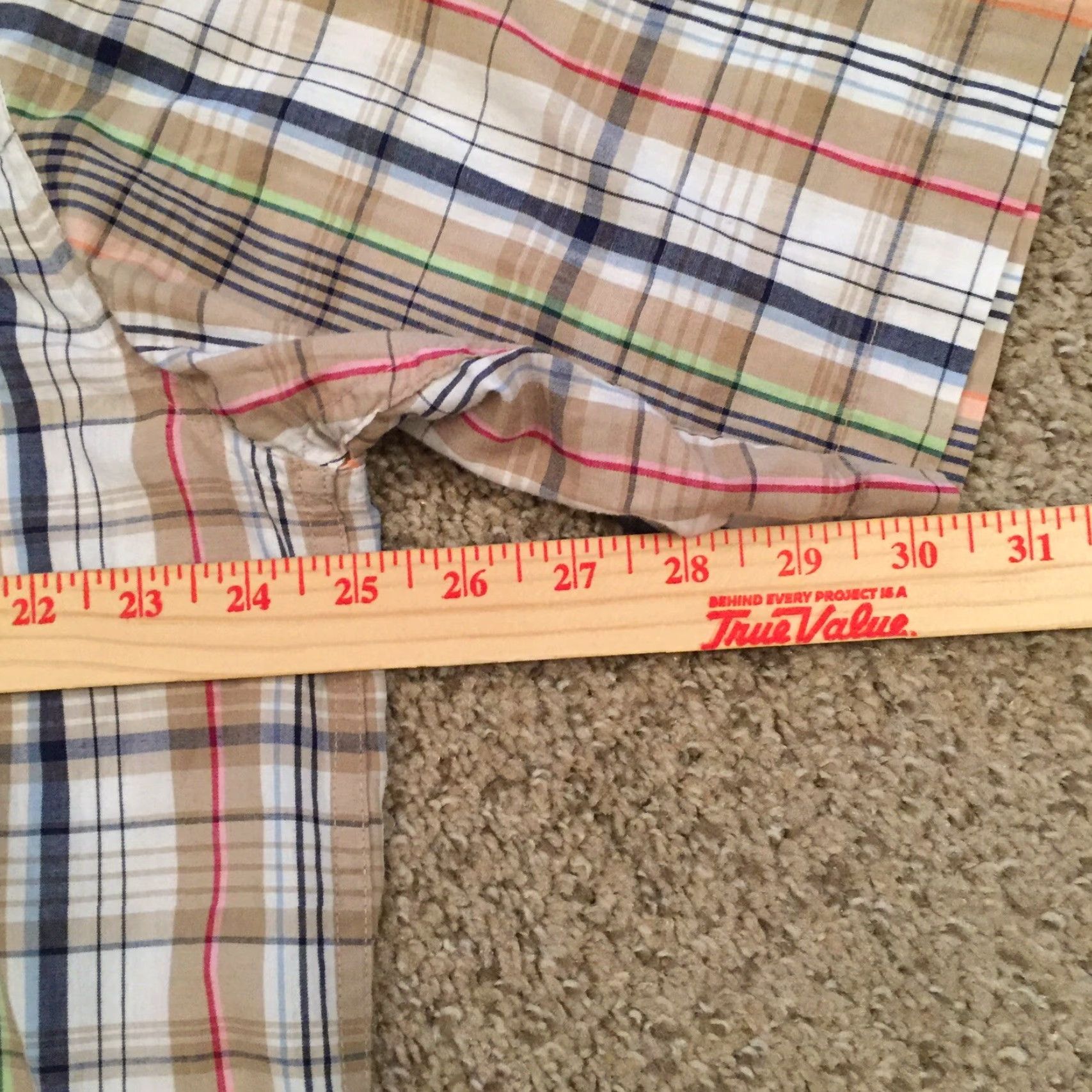 Vintage Kingsize Shirt Mens Large Beige Green Plaid Short Sleeve Button Up Size US L / EU 52-54 / 3 - 7 Thumbnail