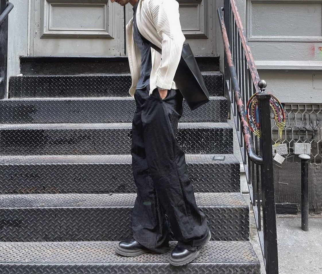 Ojardorf O. Files Wrinkled Nylon Track Pants wide leg flared baggy XL Size US 36 / EU 52 - 1 Thumbnail