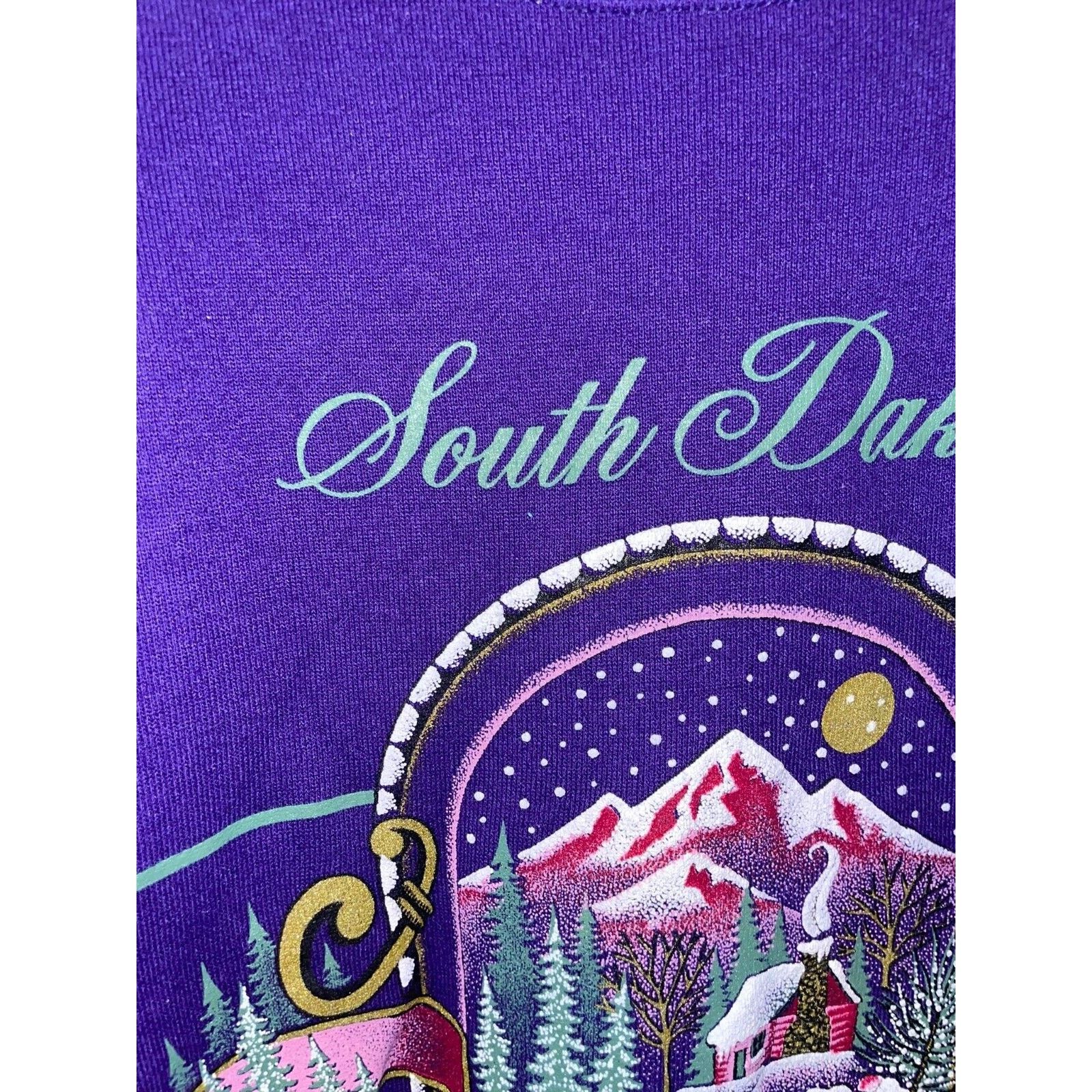 Jerzees Vintage South Dakota Sweatshirt Winter Cabin Crewneck 90s L Size US L / EU 52-54 / 3 - 3 Thumbnail