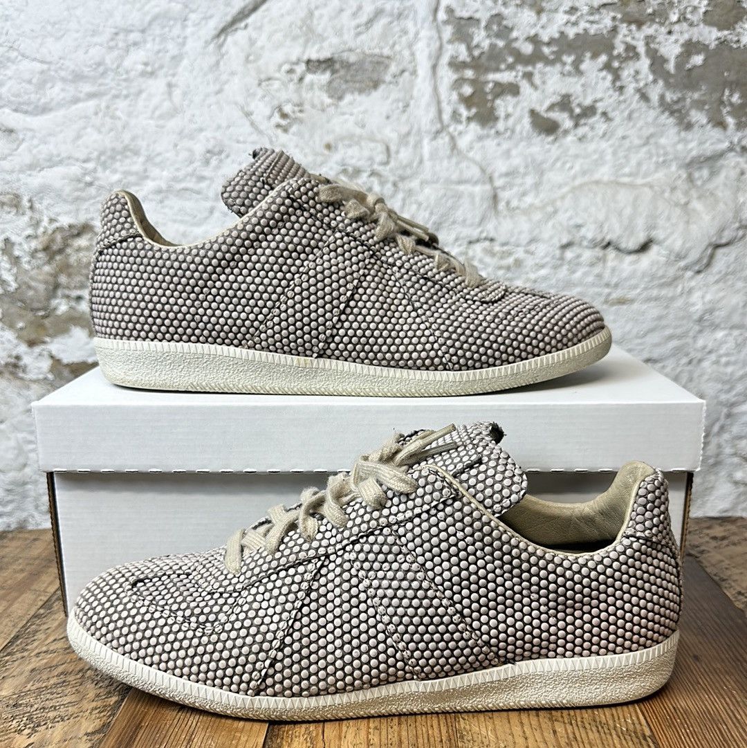 Pre-owned Maison Margiela Replica Textured Polka Dot Sneaker Size 10.5 In Grey