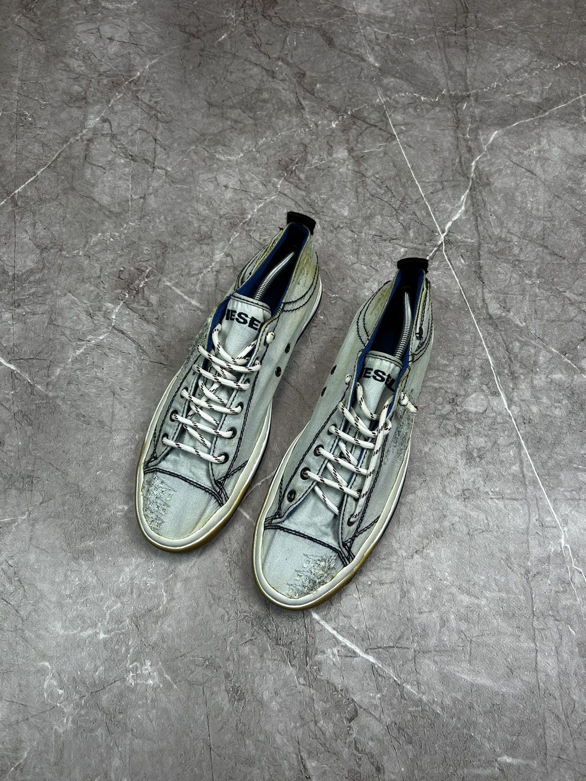 Diesel × Vintage Vintage Diesel industry division Distressed Low Sneakers Y2K Size US 10 / EU 43 - 3 Thumbnail