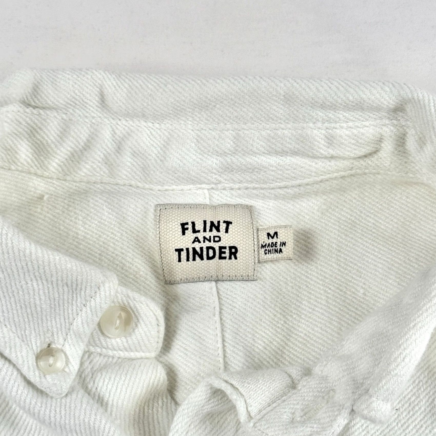 Flint And Tinder Flint And Tinder Shirt Mens Medium Button-Up White Hemp Cotton Long Sleeve Size US M / EU 48-50 / 2 - 3 Thumbnail